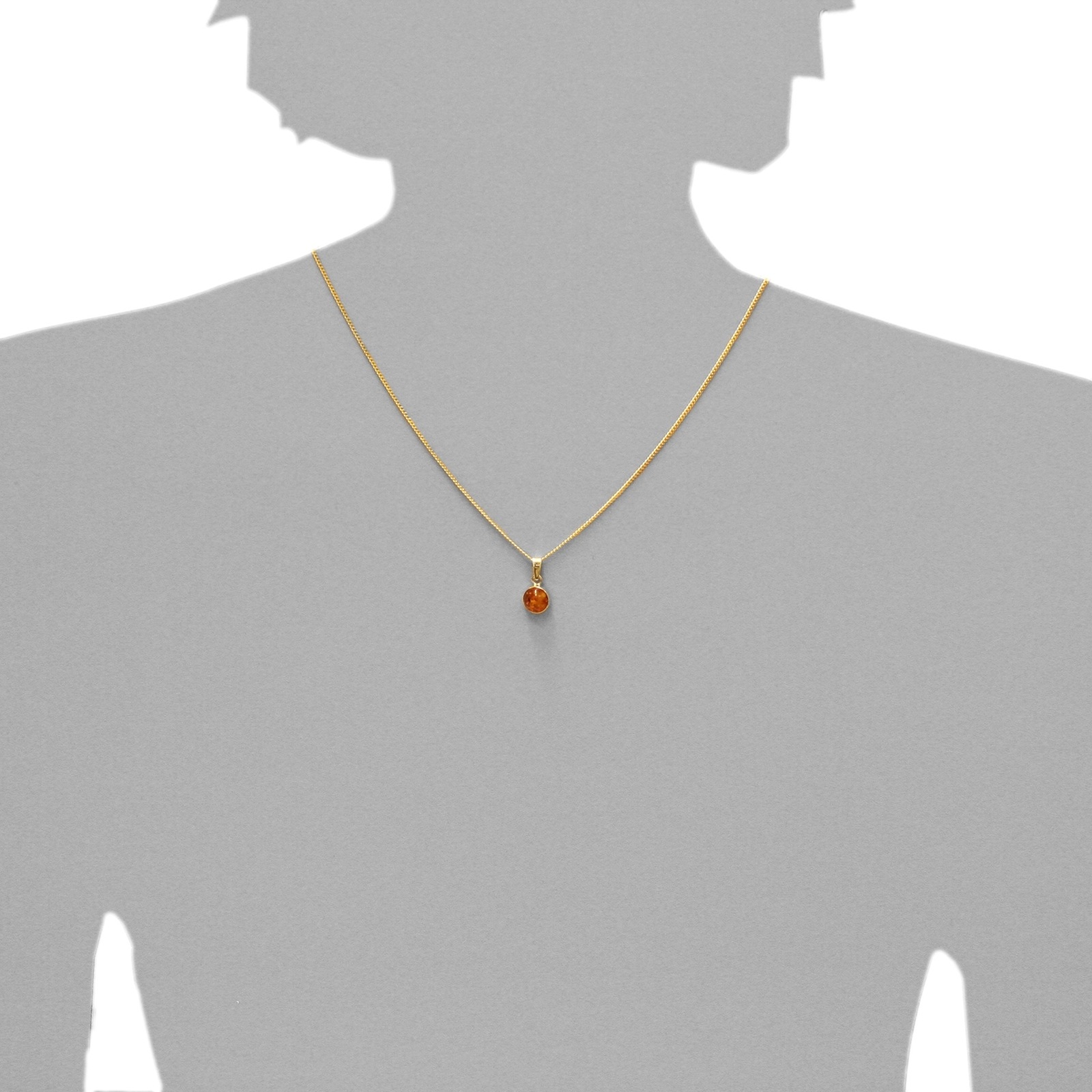 OSTSEE-SCHMUCK Kette und Anhänger Set »- Classic 8 mm - Gold 333/000 - Bernstein«
