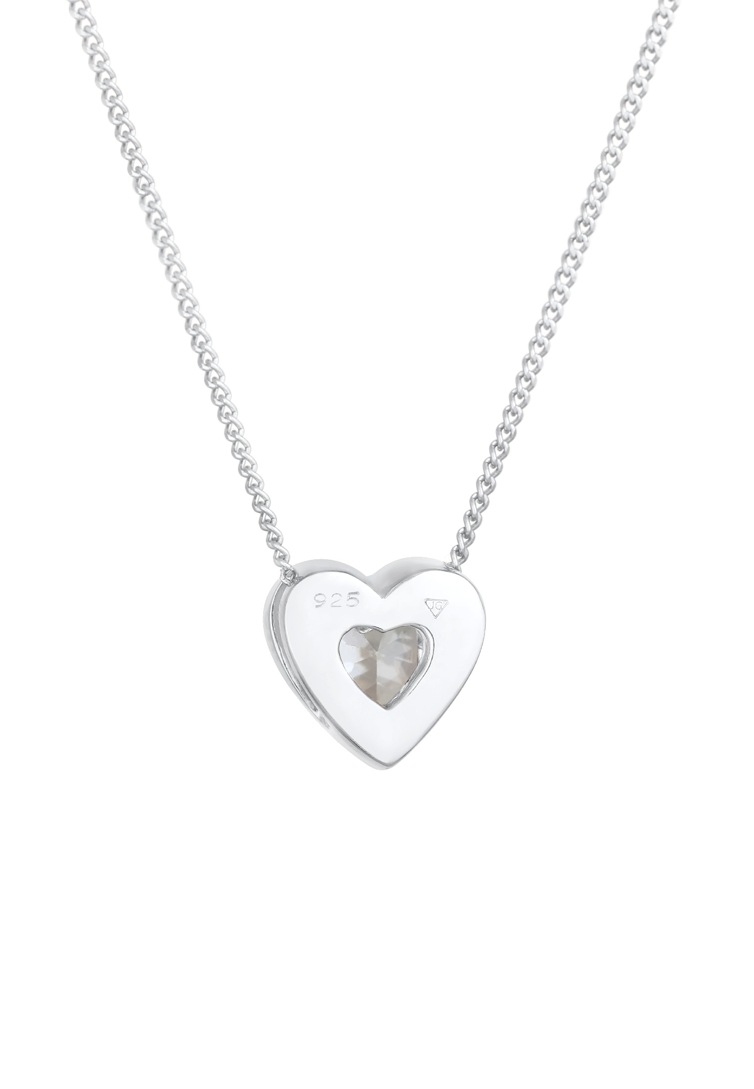 Elli Silberkette »Halskette Anhänger mit Herz Love Zirkonia 925 Silber«