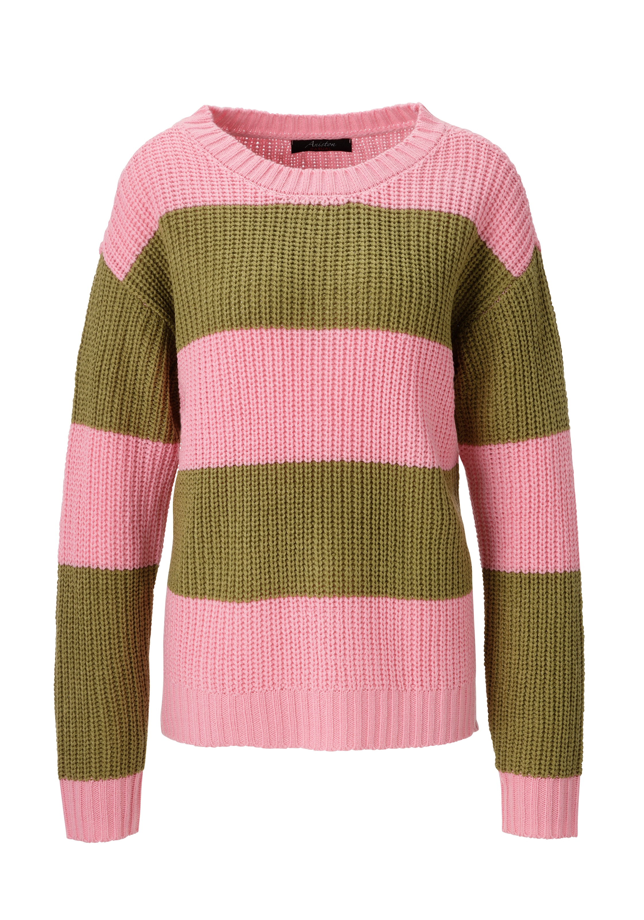 Aniston CASUAL Strickpullover im Colorblocking mit breiten Streifen - NEUE KOLLEKTION