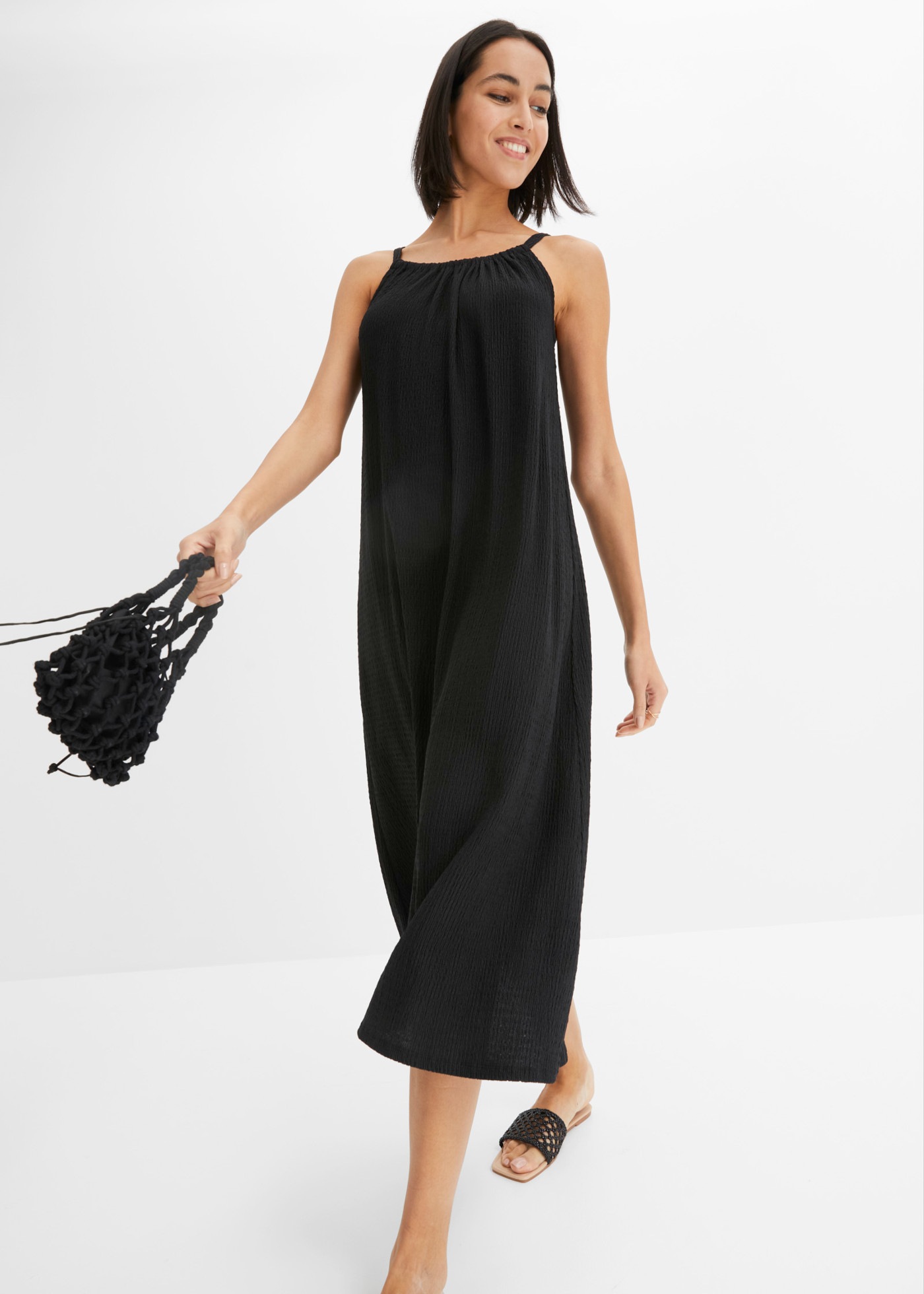 bonprix Jerseykleid lässige Passform, ohne Ärmel, Trägerkleid-Design