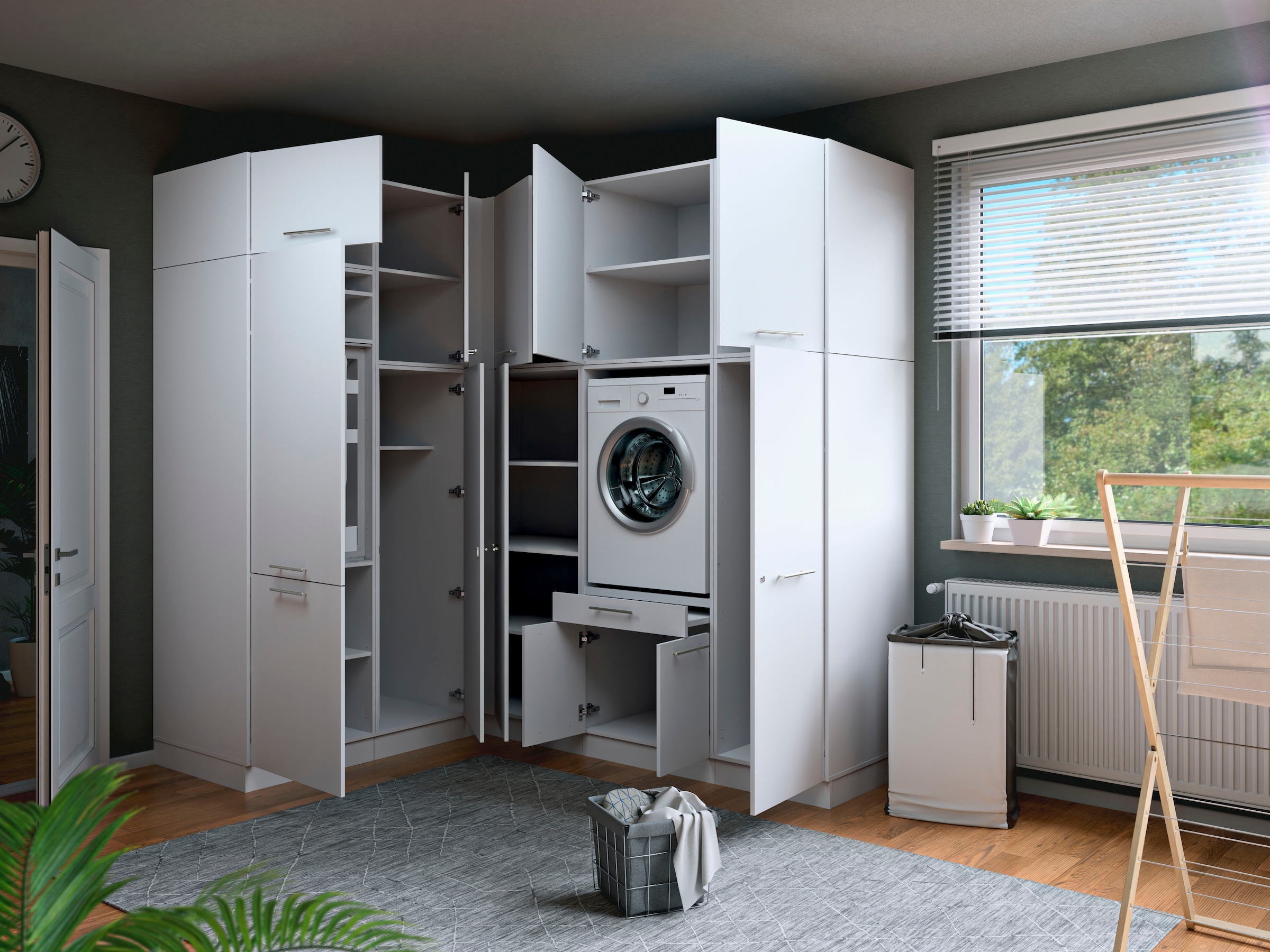 Laundreezy Mehrzweckschrank-Set »Laundreezy, 10-tlg. Mehrzweckschrank-Set B/H/T 218/238/68 cm« 10 Stk. tlg.