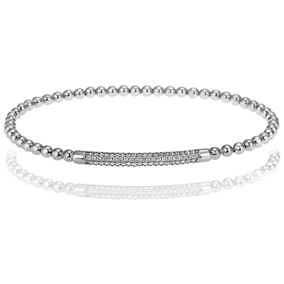 goldmaid Armband, 925 Silber Flexline Steg Zirkonia