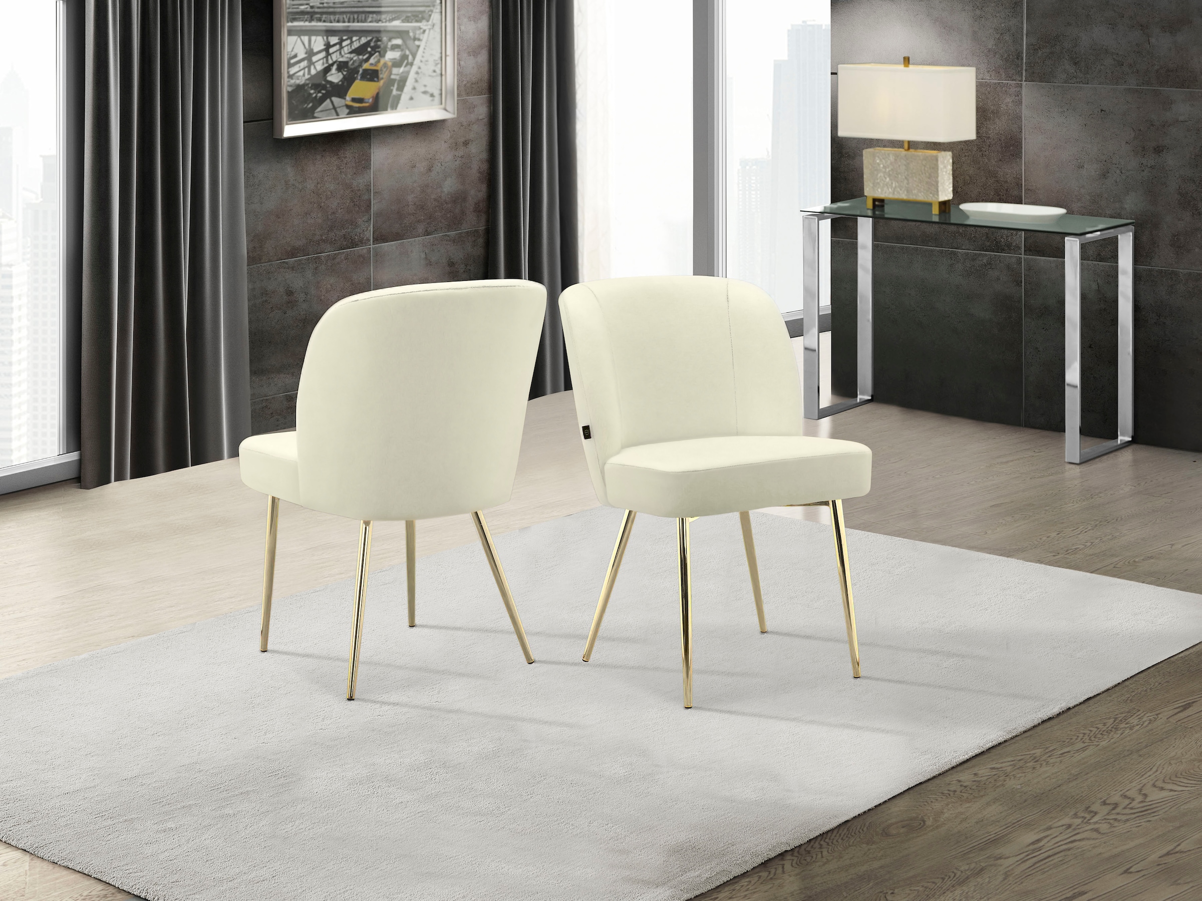 Leonique Esszimmerstuhl »Felicity«, 2 St., Veloursstoff, im 2er Set erhältlich, mit Sitz und Rücken gepolstert, Sitzhöhe 48 cm