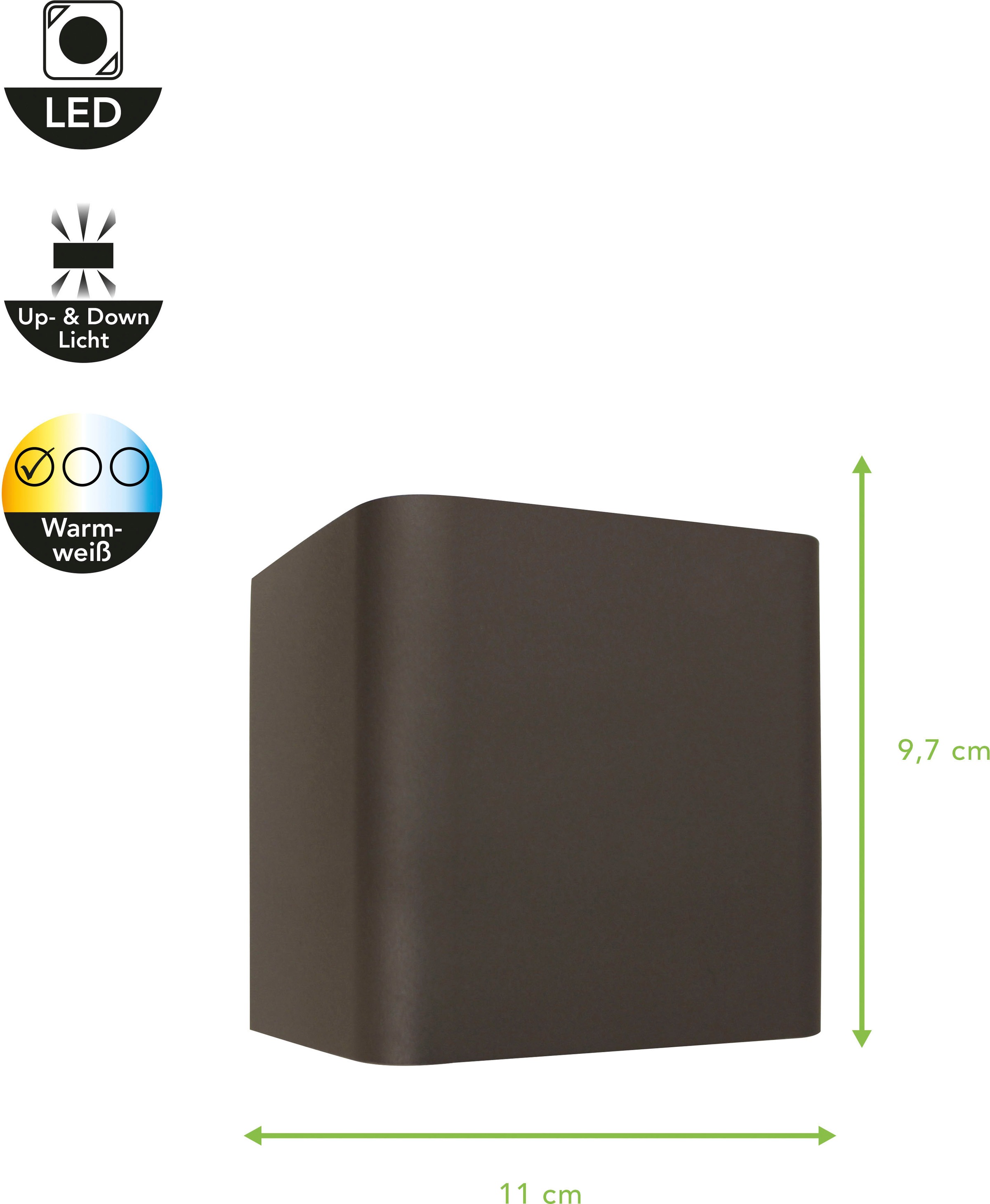 ECO-LIGHT Außen-Wandleuchte »DODD«, Leuchtmittel LED-Modul | LED fest integriert