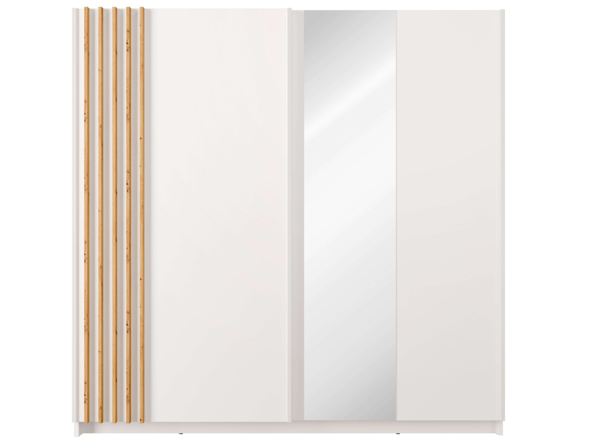 Home affaire Kleiderschrank »Kleiderschrank Charisy mit 4 Einlegeböden und Kleiderstange«, Garderobe mit 2 Schwebetüren und Lamellen, B/H/T 200/198,5/62 cm