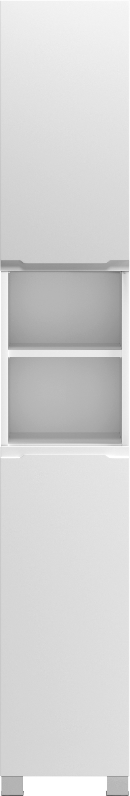 welltime Hochschrank »CABO, gedämpfte Scharniere« matt weiß, griffloses Design, reversibel