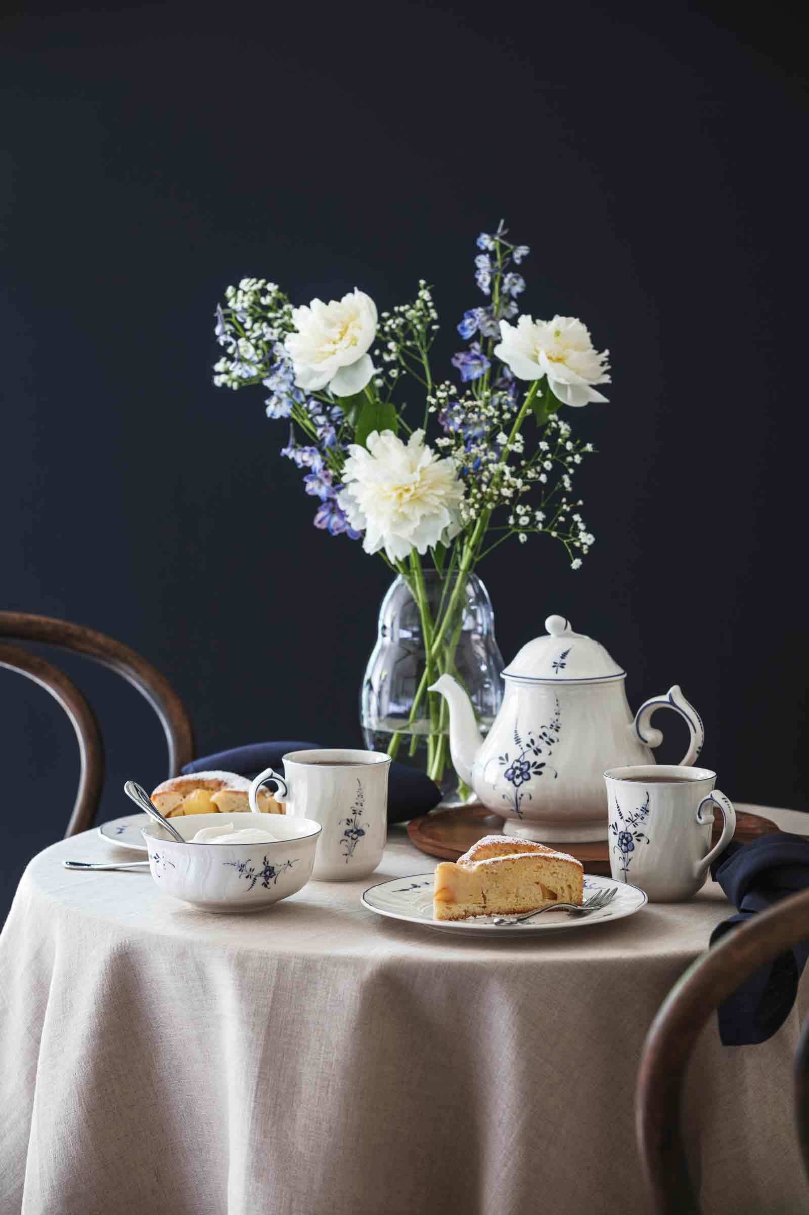 Villeroy & Boch Espressotasse »Mokka-/Espressotassen Vieux Luxembourg 70 ml 6er Set weiß-blau« Spülmaschinenfest, Mikrowellensicher