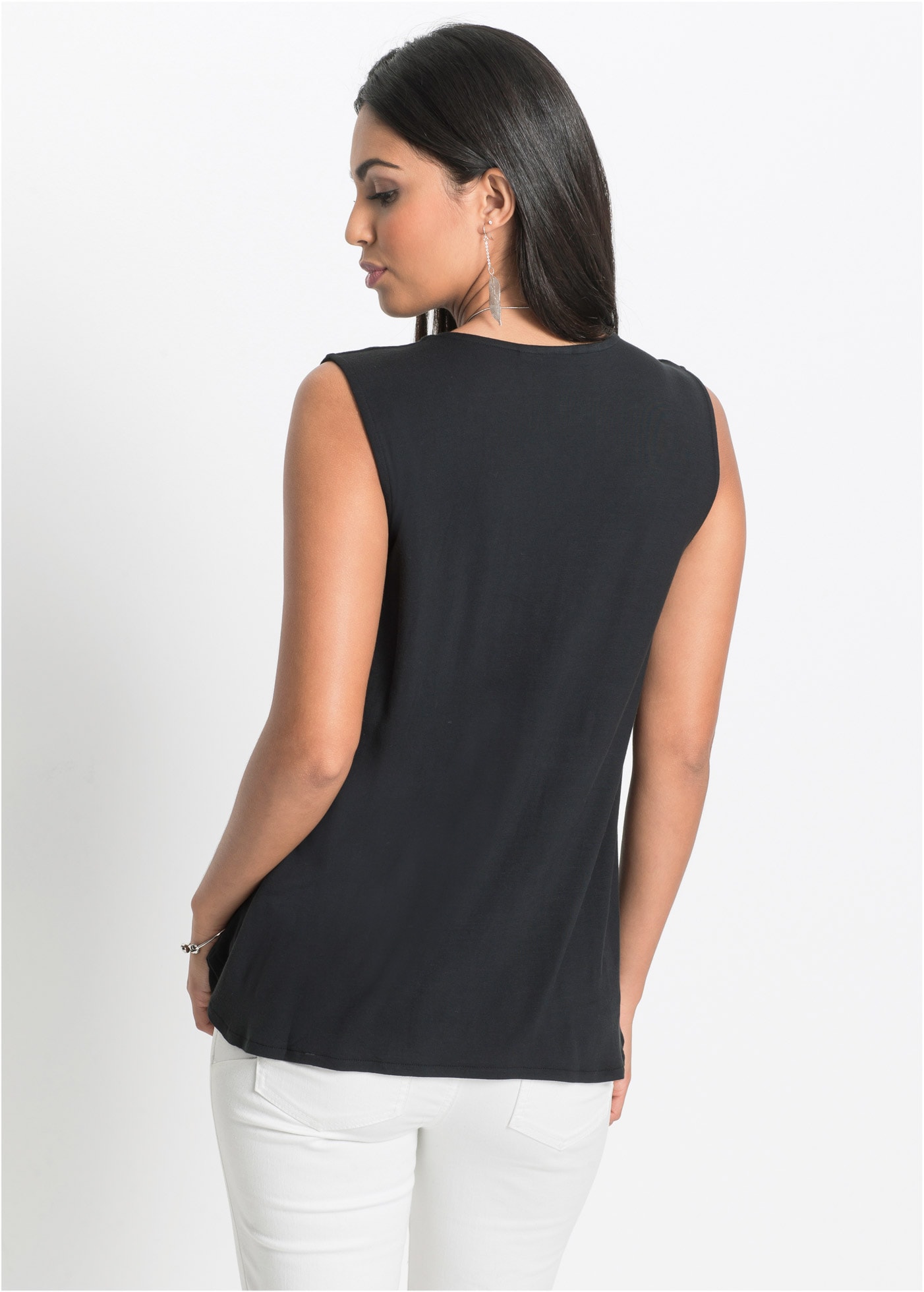 bonprix Shirttop bequeme Passform, ohne Ärmel, aus Viskose-Mix, feminin geschnitten