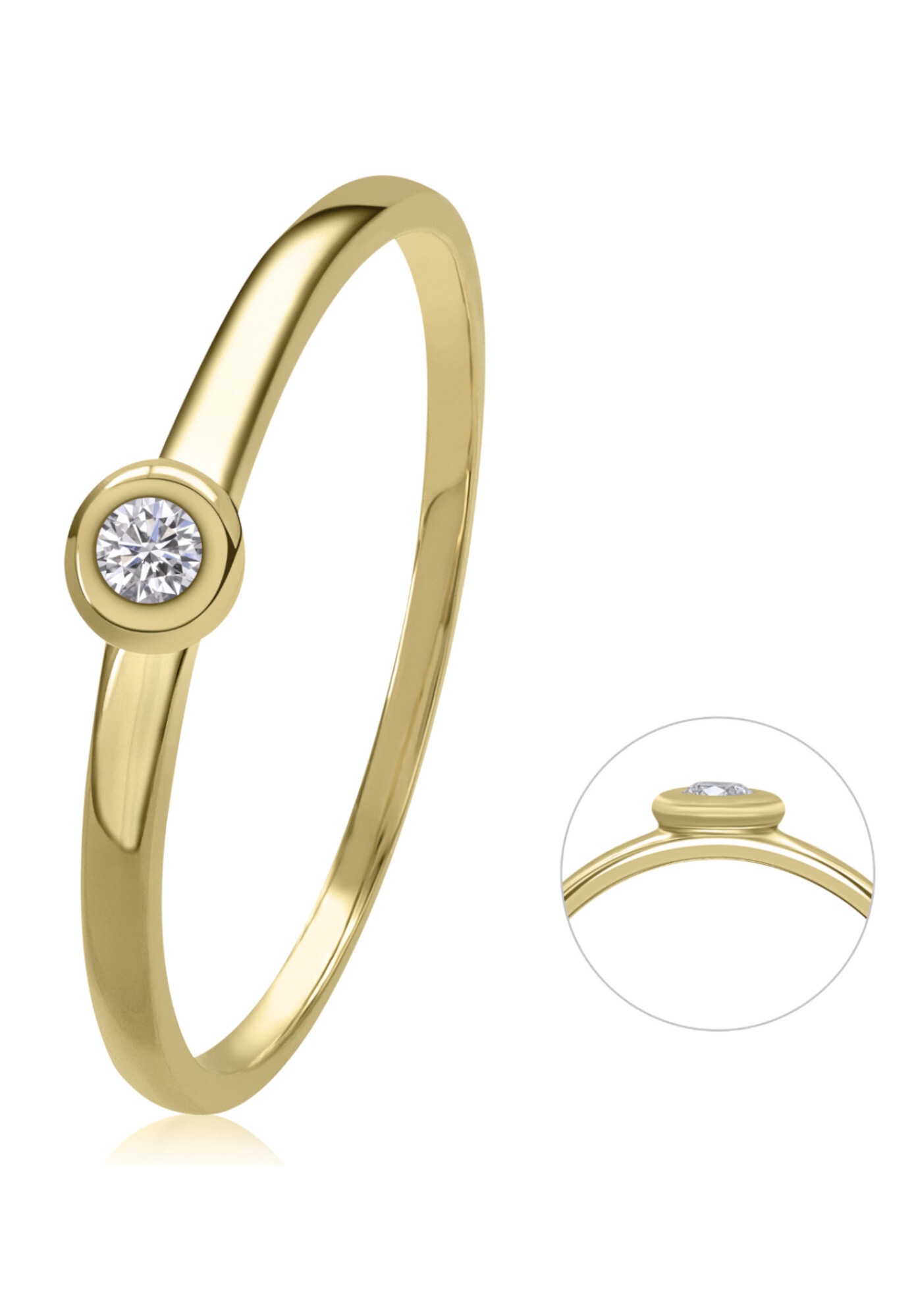 Diamantring »0,03 ct Diamant Brillant Ring aus 585 Gelbgold«