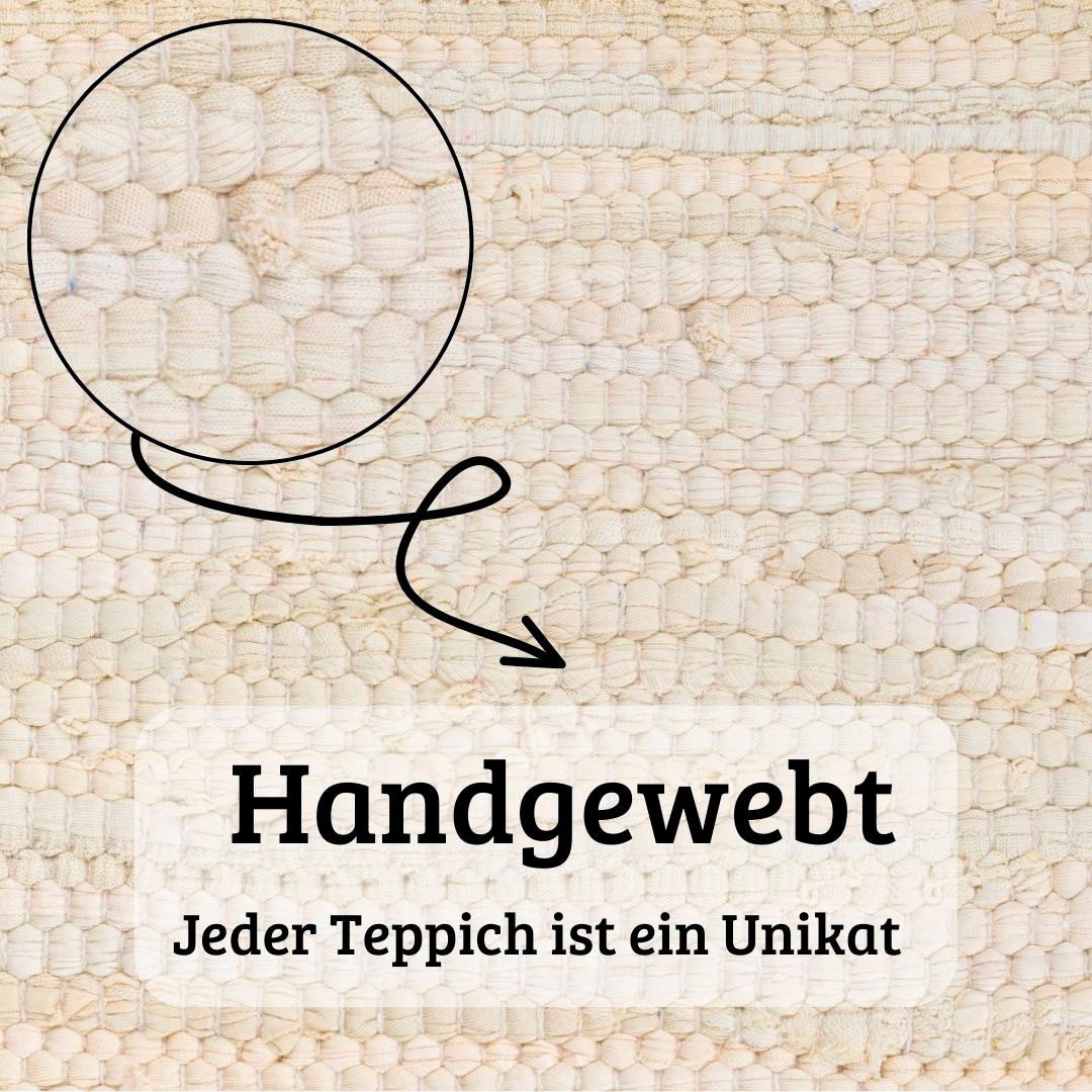 my home Teppich »Wertingen«, rechteckig, 10 mm Höhe, Handweb Teppich, Uni Farben, 90% Baumwolle, handgewebt, Wohnzimmer