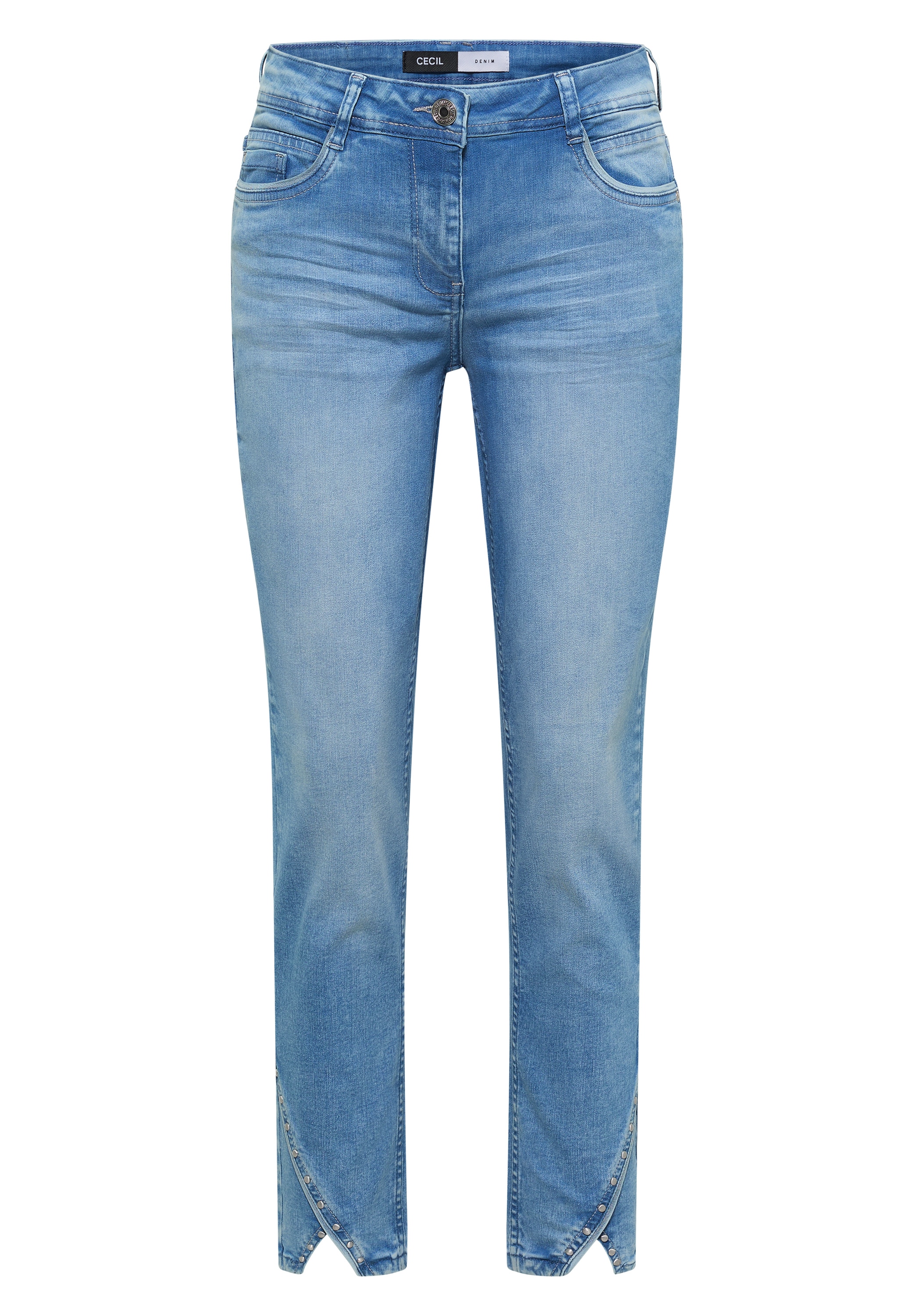 Cecil Straight-Jeans »Style Scarlett« mit Nietendetails / 5-Pocket-Style / Stretch