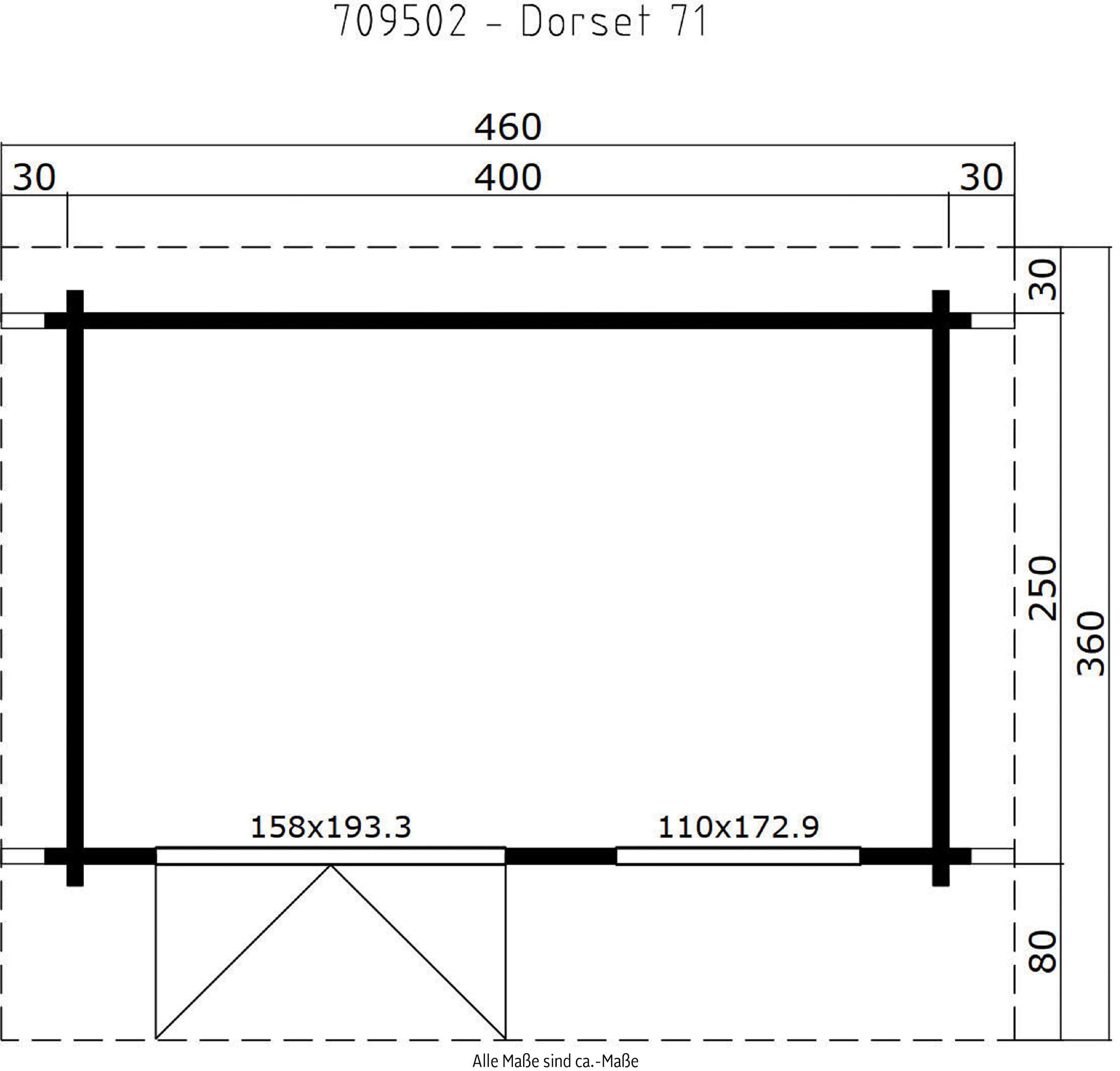 LASITA MAJA Gartenhaus »DORSET«, (Set, inkl. Fussbodenbretter zum verlegen)