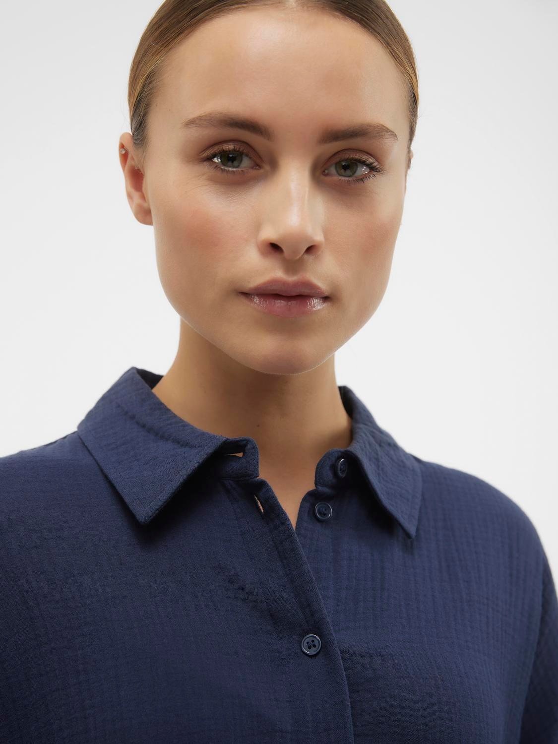 Vero Moda Hemdblusenkleid »VMNATALI 3/4 LONG OVERSHIRT NOOS«, mit 3/4 Ärmel