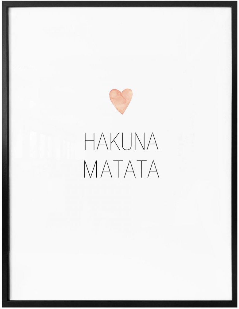 Wall-Art Poster »Herz Schriftzug Hakuna Matata«, Schriftzug, (1 St.), Poster,  Wandbild, Bild, Wandposter bei OTTO | Poster