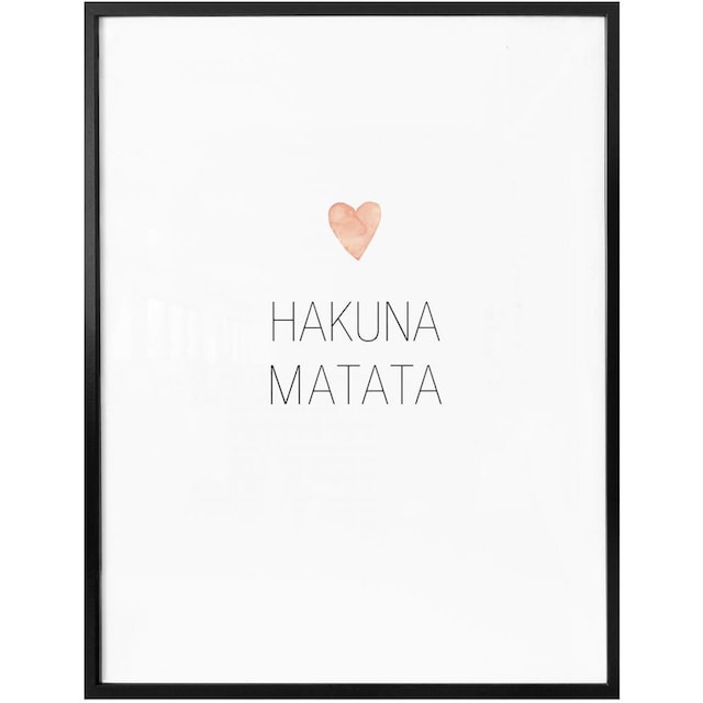 Wall-Art Poster »Herz Schriftzug Hakuna Matata«, Schriftzug, (1 St.), Poster,  Wandbild, Bild, Wandposter bei OTTO