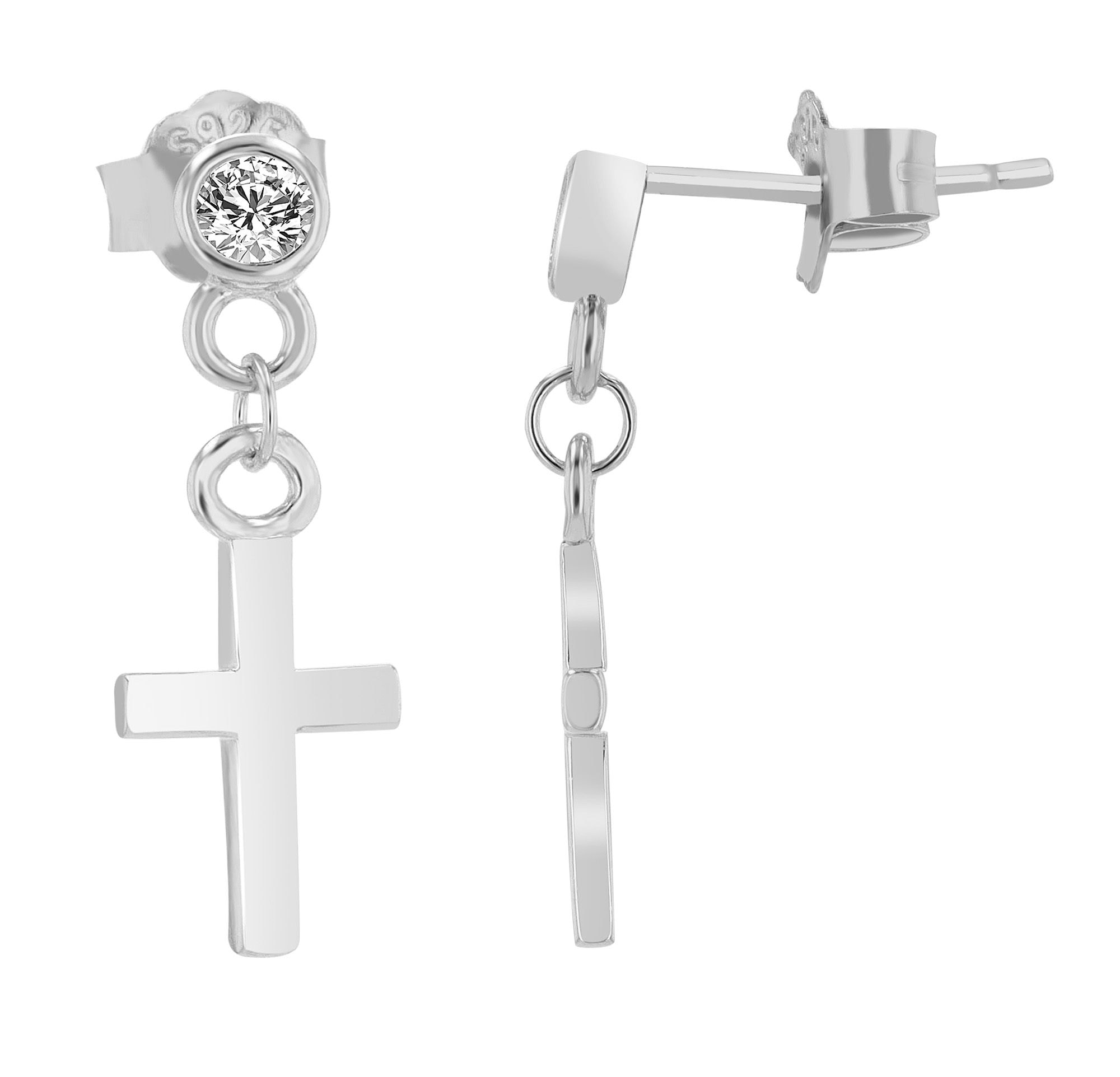 Adelia´s Kreuzanhänger »Damen Anhänger ¿ Kreuz Kreuzanhänger aus 925 Silber mit Zirkonia«