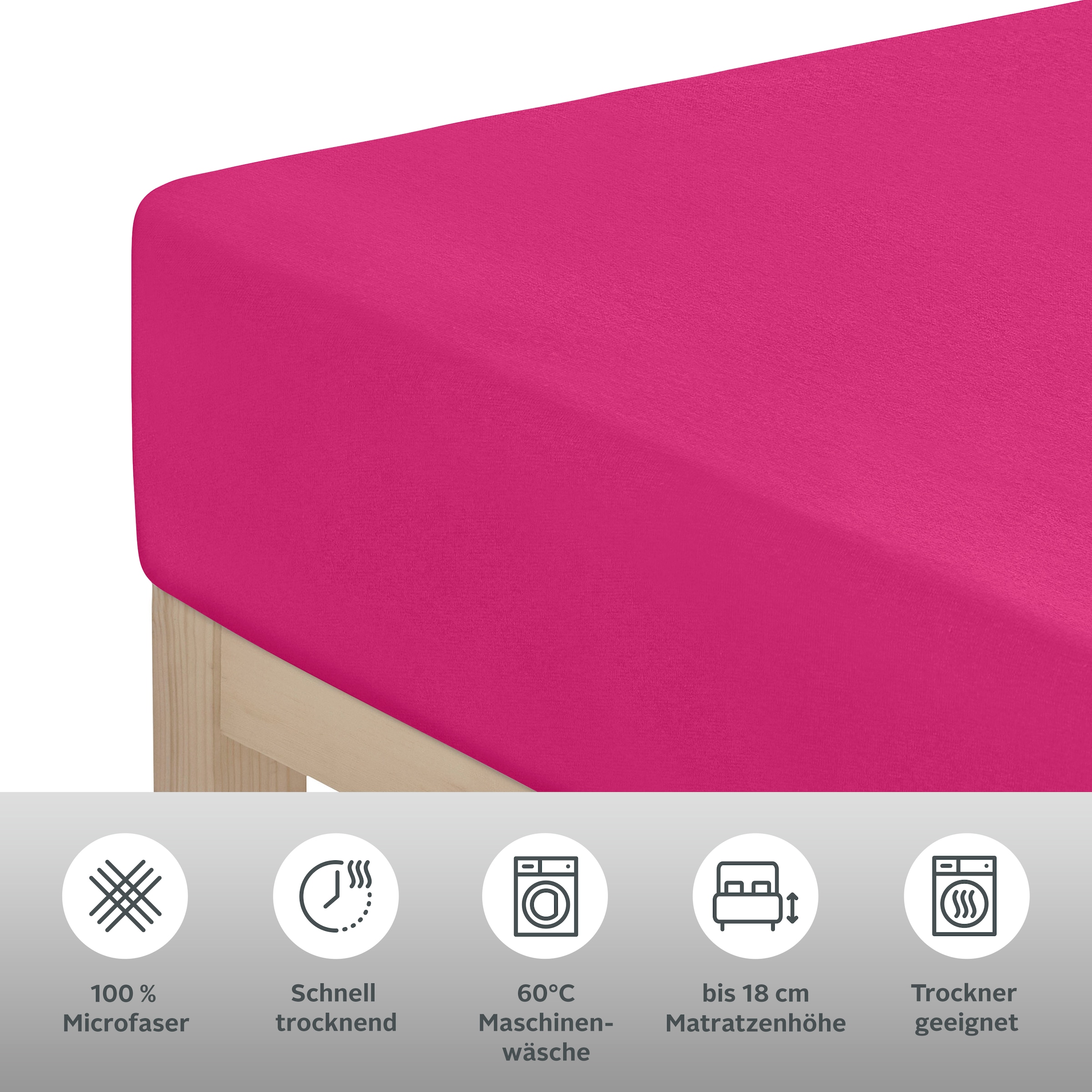 OTTO home Spannbettlaken »PAPRIKA« Bettlaken Laken in zwei Qualitäten: Fleece & Jersey, schnelltrocknend