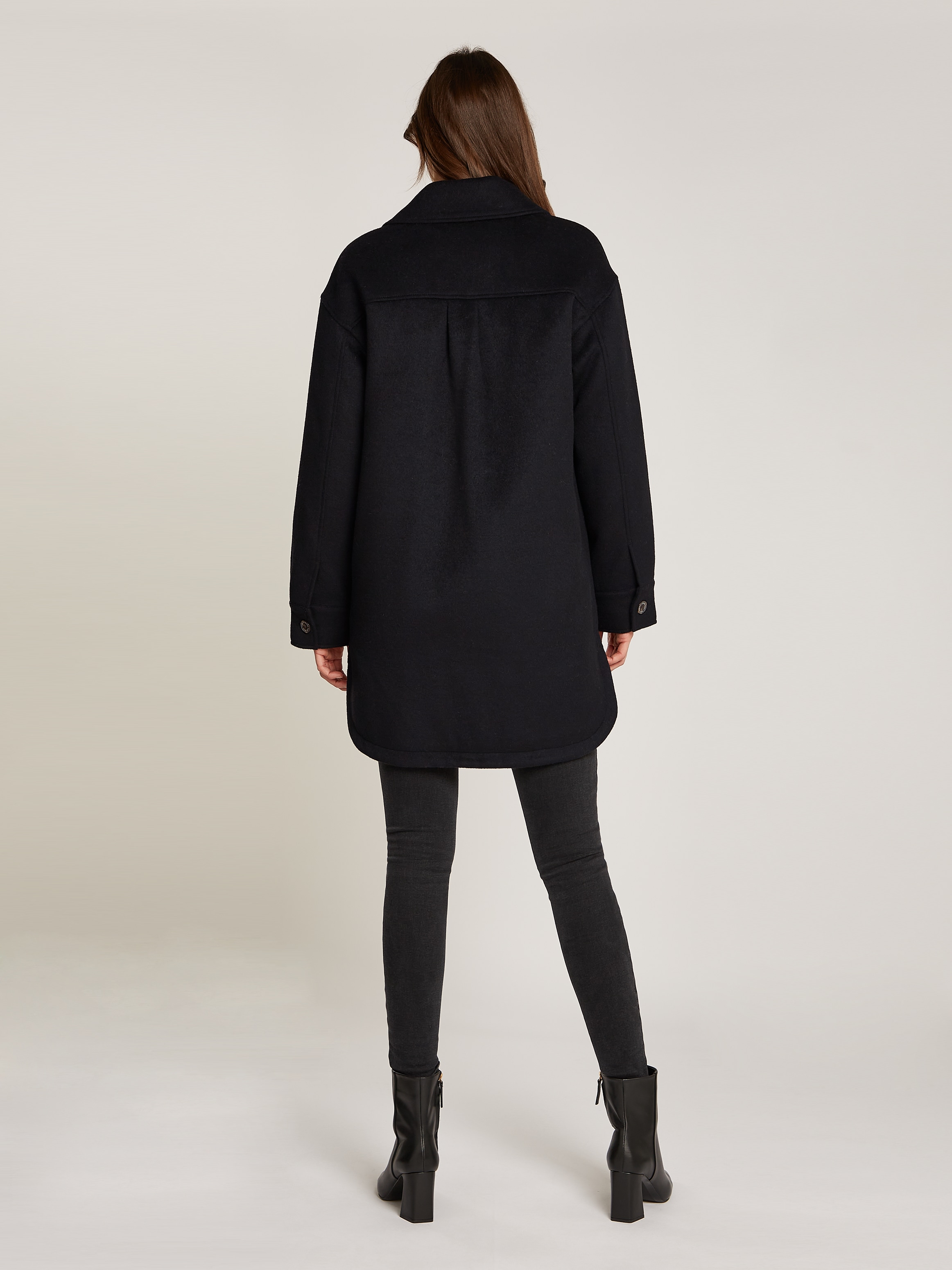 Tommy Jeans Kurzmantel »TJW WOOL COAT EXT«, mit Logostickerei