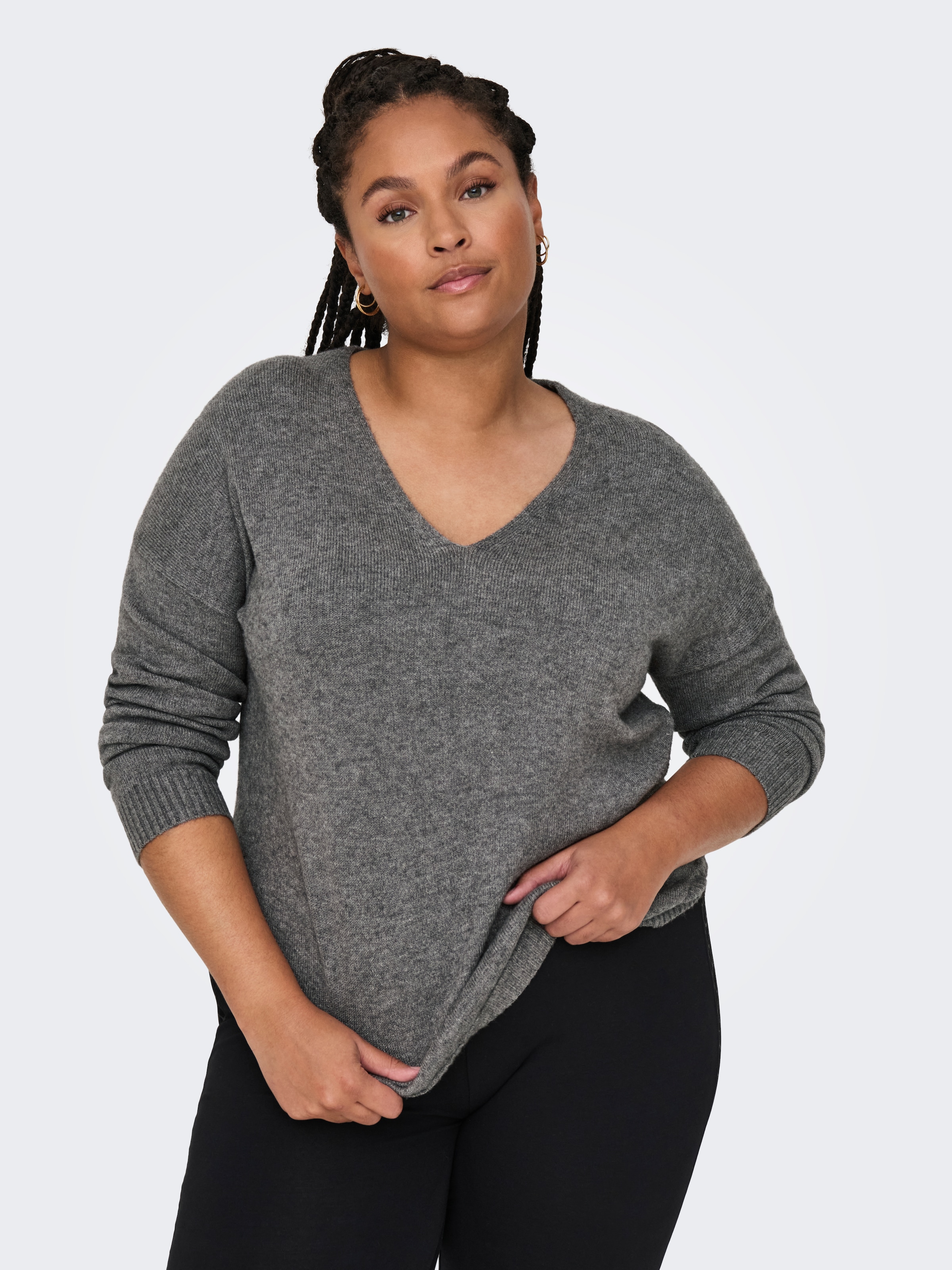 ONLY CARMAKOMA V-Ausschnitt-Pullover »CARMARGARETA LS PULLOVER KNT NOOS«