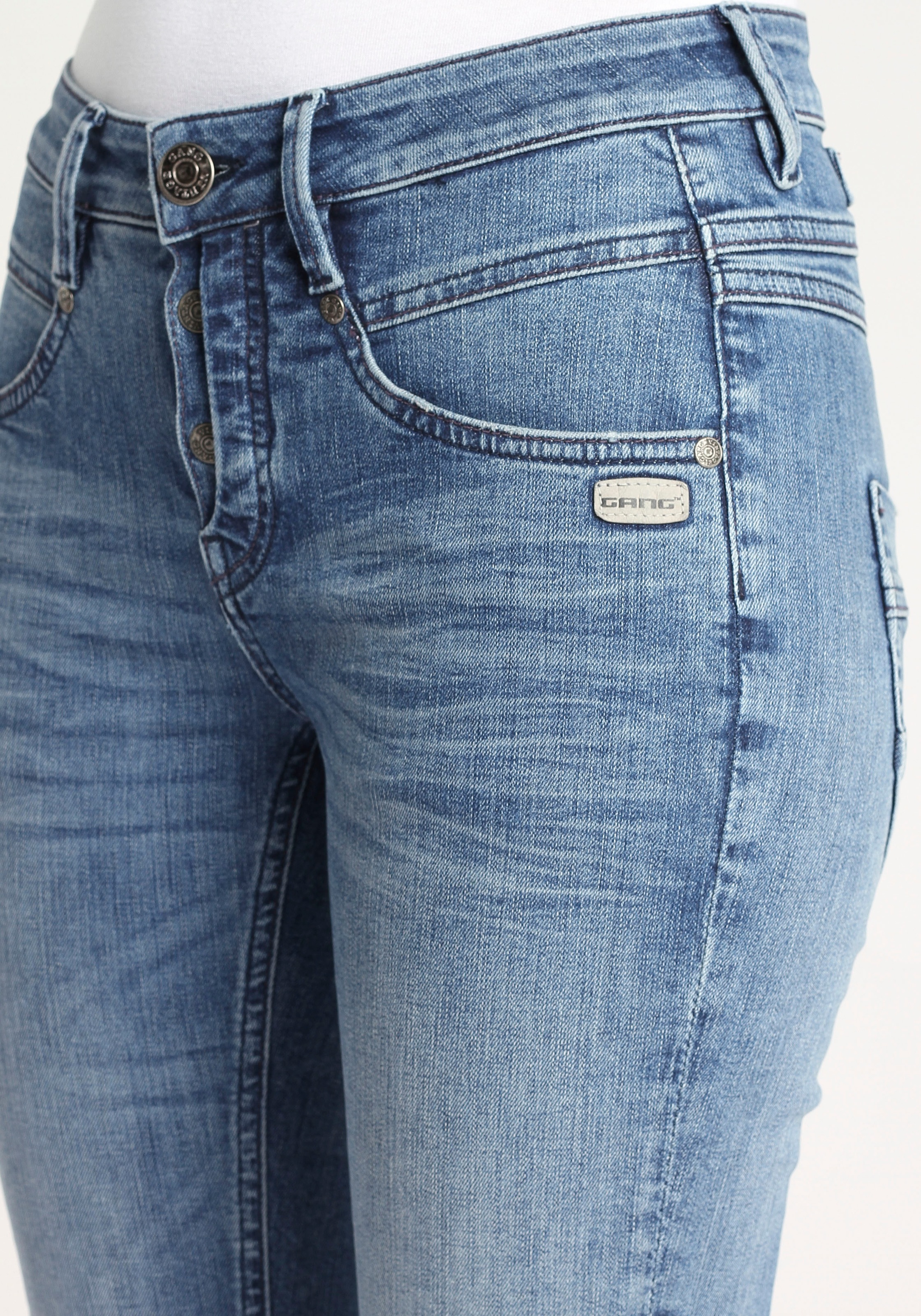 GANG Skinny-fit-Jeans »94Medina«, mit Knopfleiste OTTO stylischer offener online bei halb