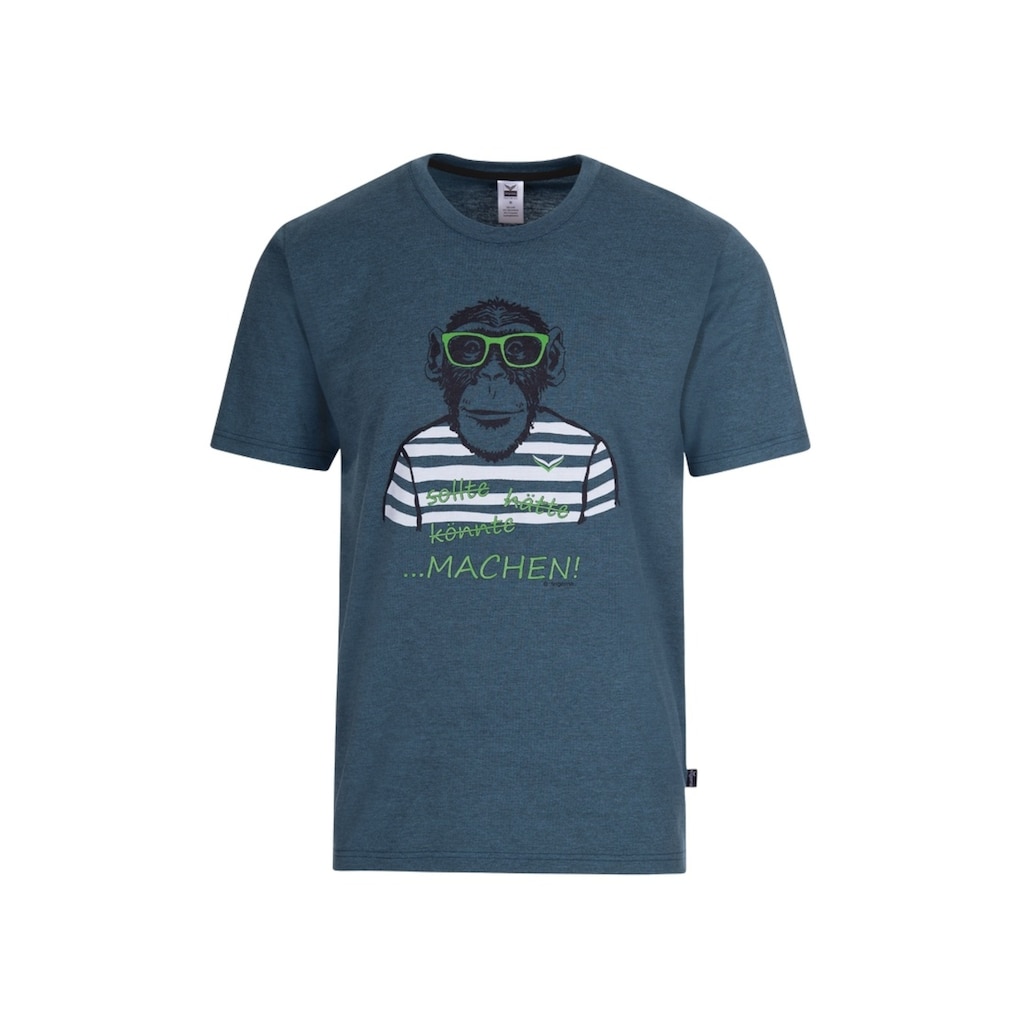Trigema T-Shirt »TRIGEMA T-Shirt mit großem Affen-Aufdruck«, (1 tlg.)