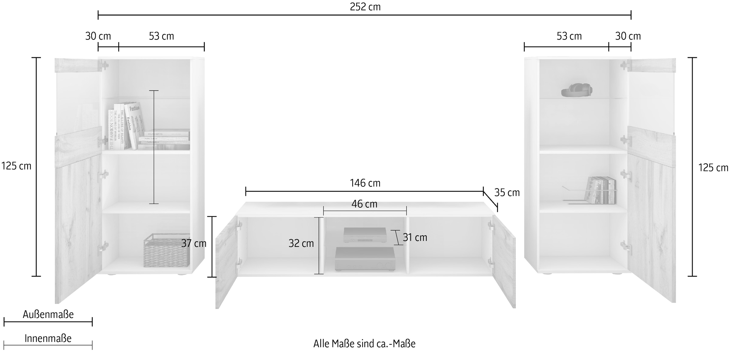 borchardt Möbel Wohnwand »Scala«, 3-tlg.