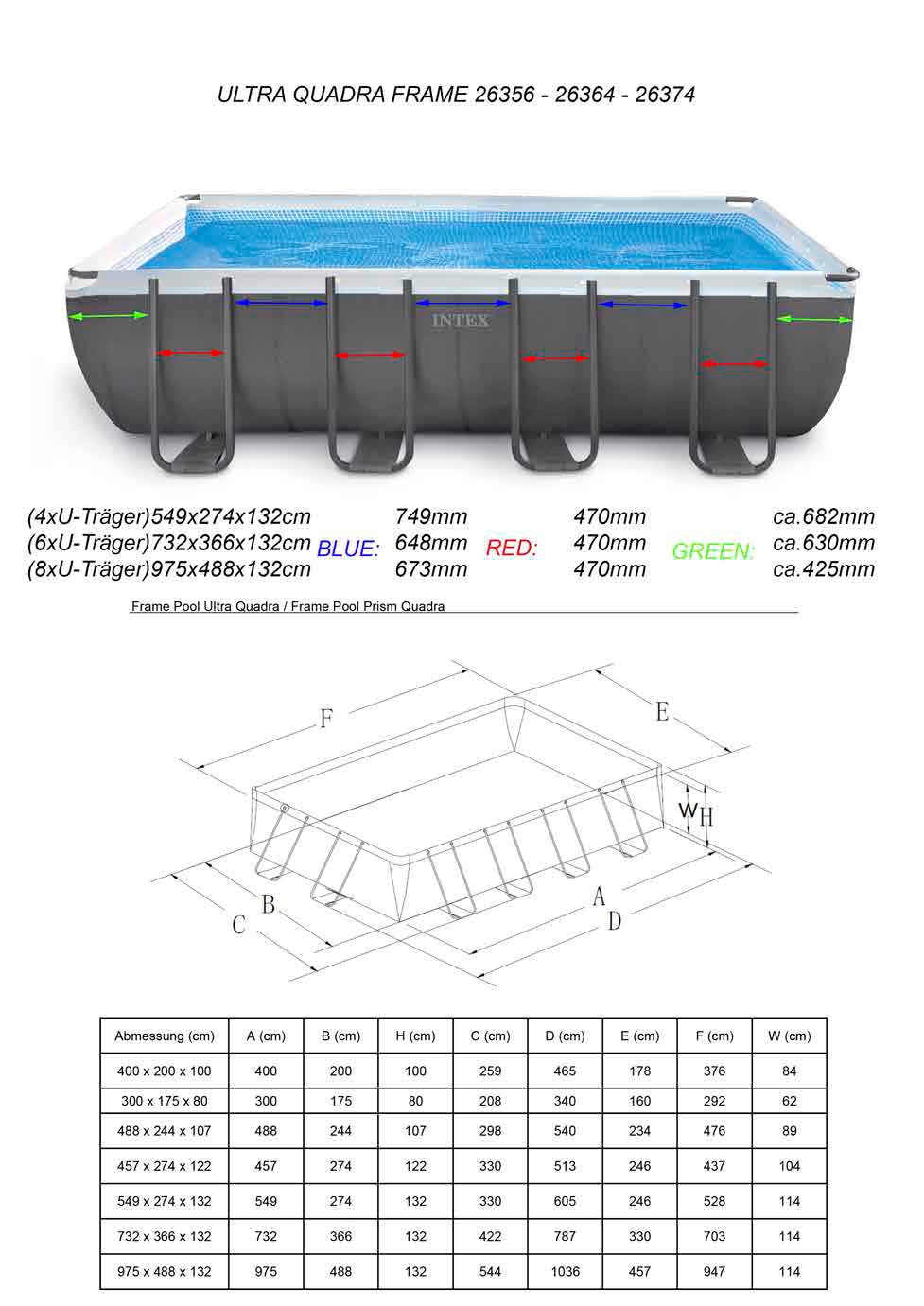 Intex Framepool »Ultra XTR Frame«, (Set), BxLxH: 488x975x132 cm