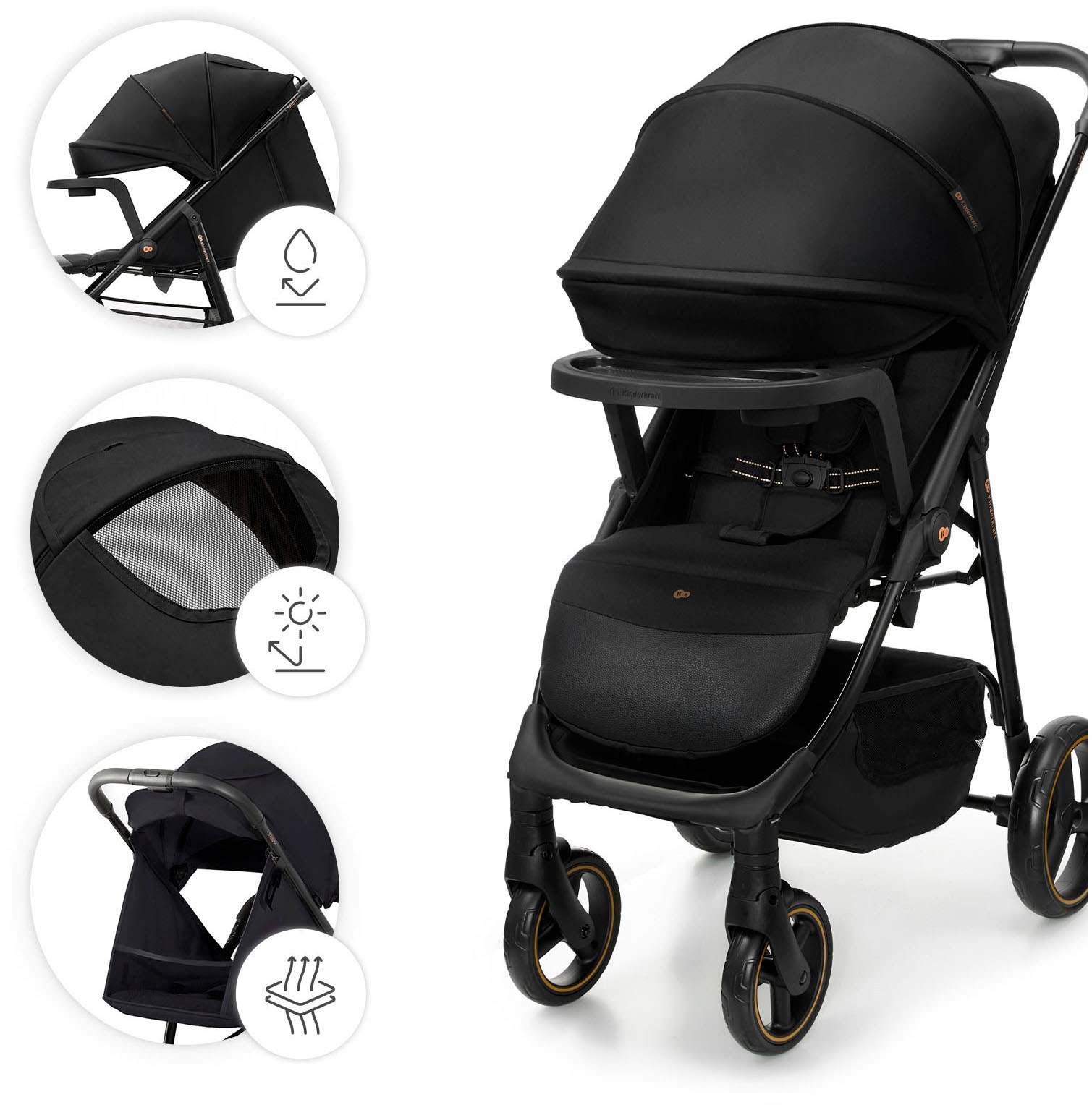 Kinderkraft Kinder-Buggy »TRIG 3 mit Snacktablett« 22 kg
