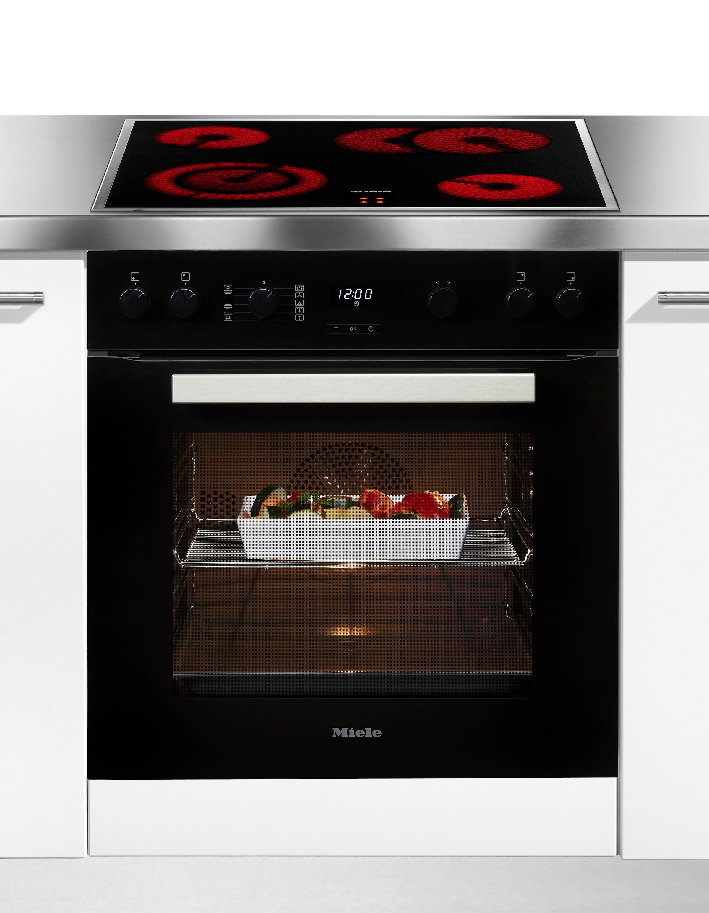 Miele Elektro-Herd-Set »H2455E OBSW + KM 6003 LPT« Herd-Set - Kombination aus Herd und flexibel nutzbarem Kochfeld