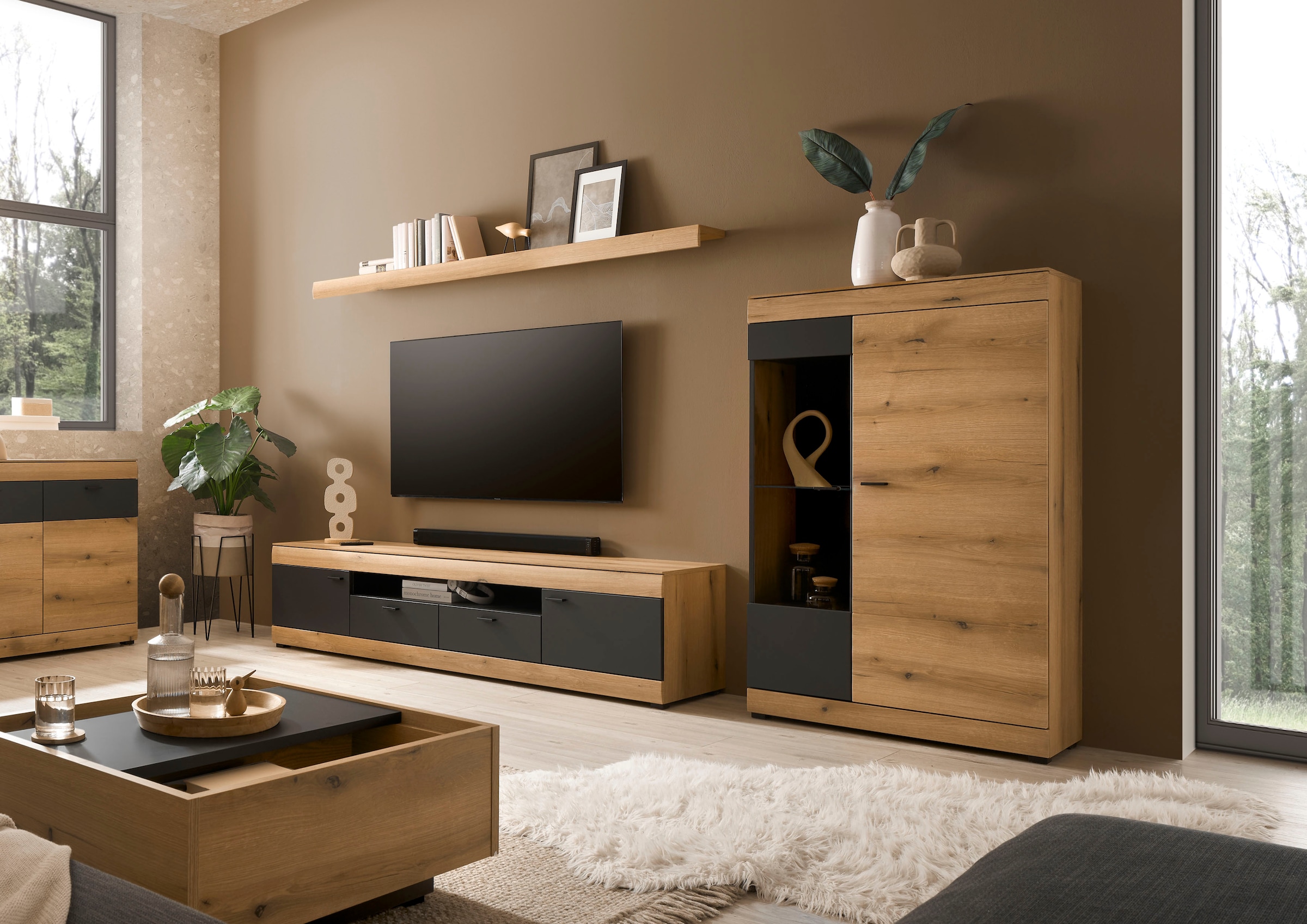 Home affaire Wohnwand »Soleto, zeitlose Anbauwand, Komplettset im modernen Stil« Komplett-Set, 3 Stk. tlg.