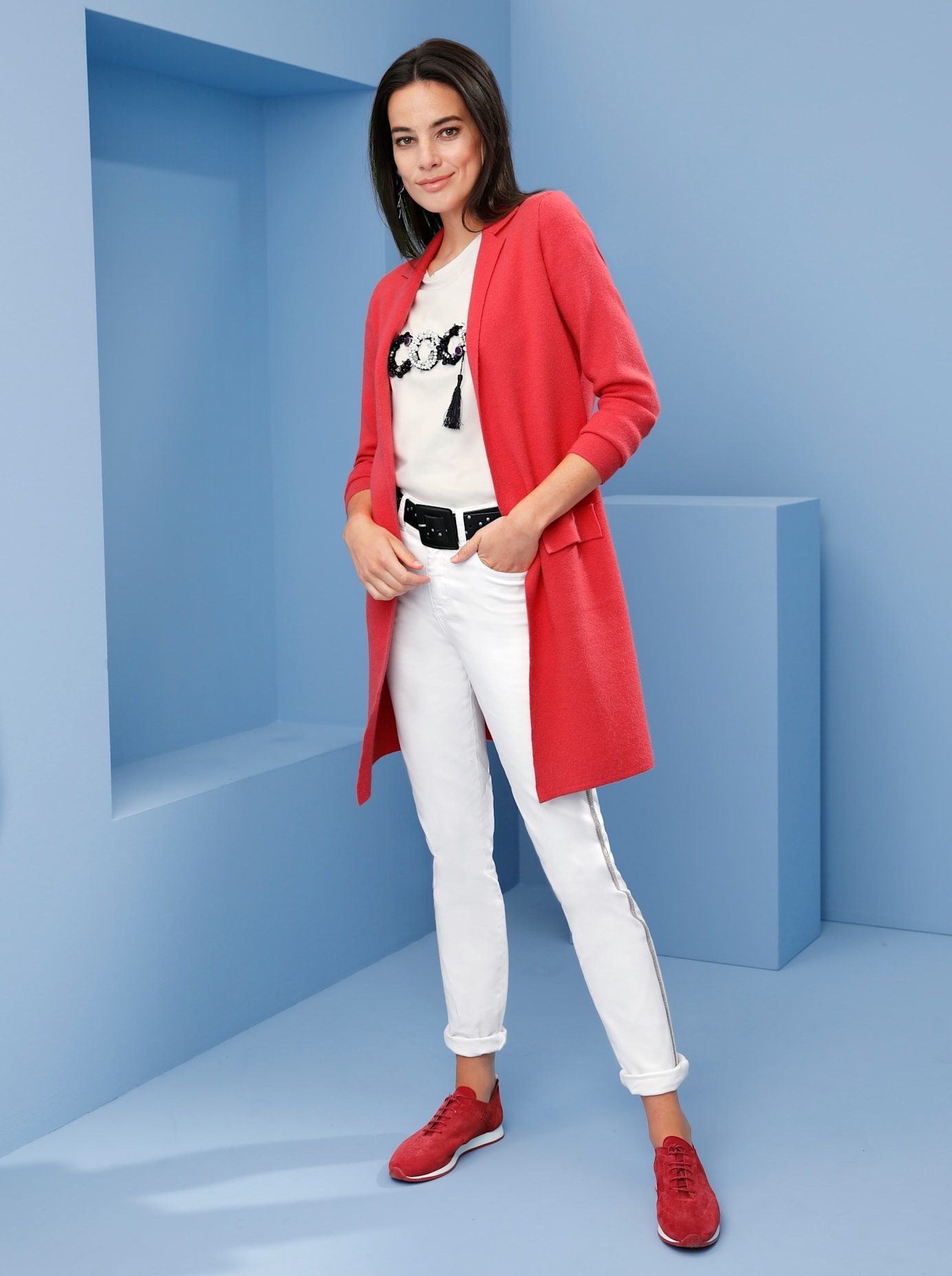 Rick Cardona By Heine Damen Strickjacke in rot, Größe 36