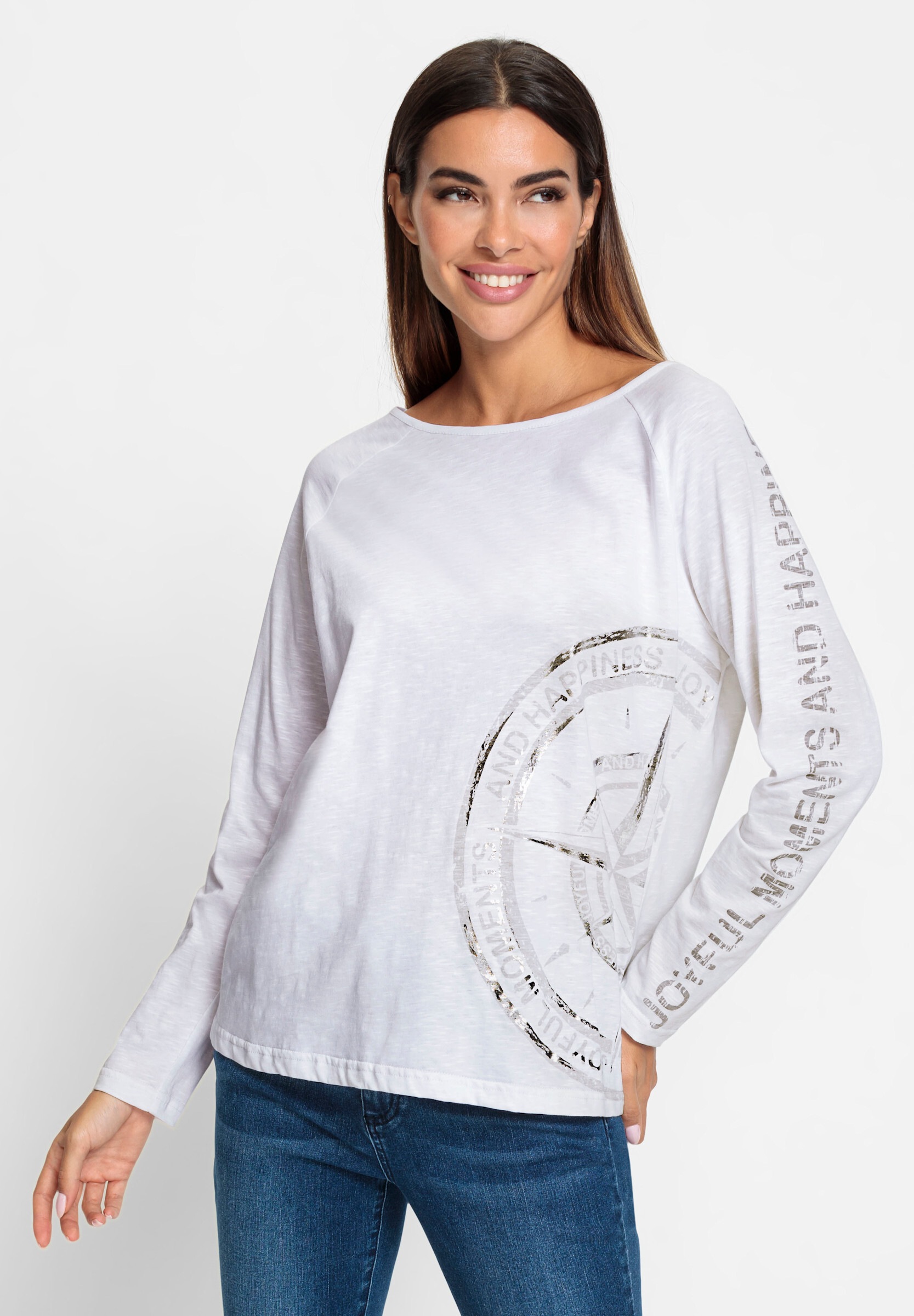 heine T-Shirt »Shirt Print-Shirt mit Spray-Optik«
