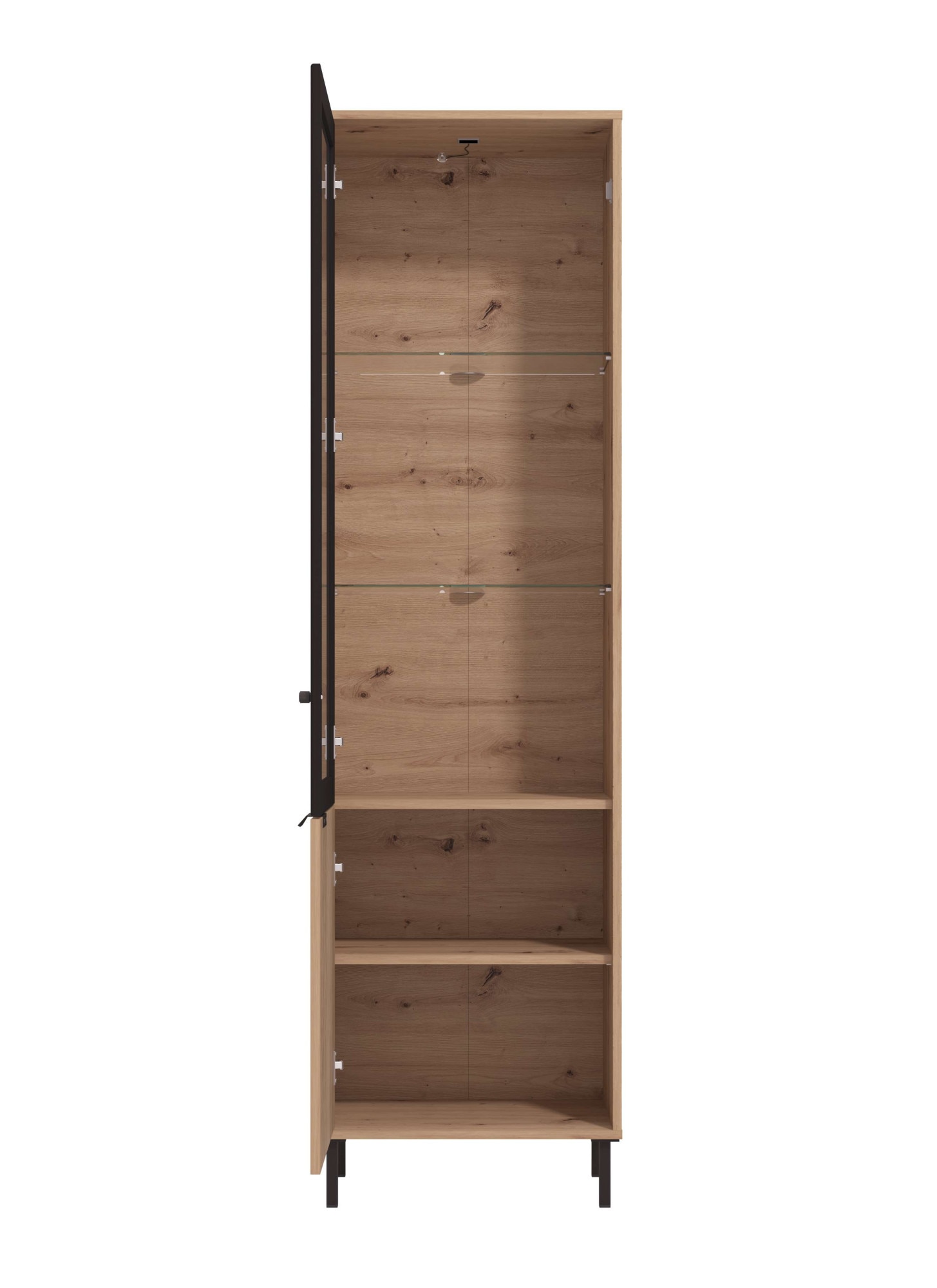 Home affaire Wohnzimmer-Set »Mayenne, inkl. Vitrine H195cm, Highboard H137,5cm, TV-Board, Wandregal«, (Komplett-Set, 4 St.), Es besteht die Möglichkeit, Beleuchtung hinzuzufügen. Breite 304,5 cm