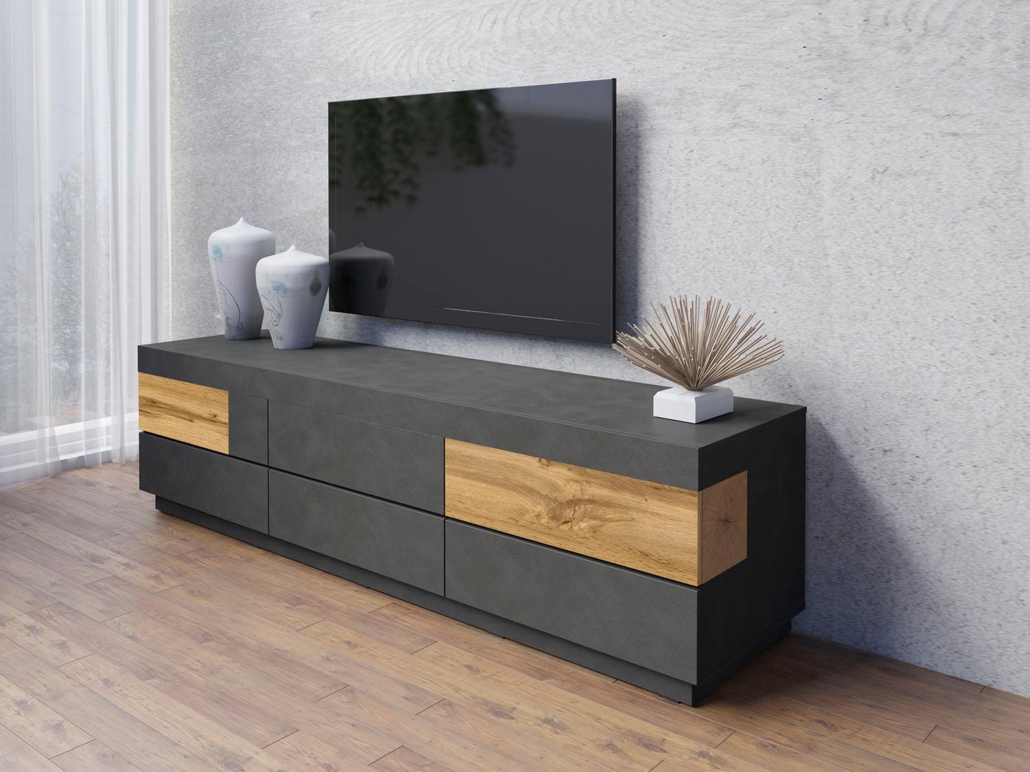 INOSIGN Lowboard »SILKE«, Breite 206 cm, Hochglanzfronten