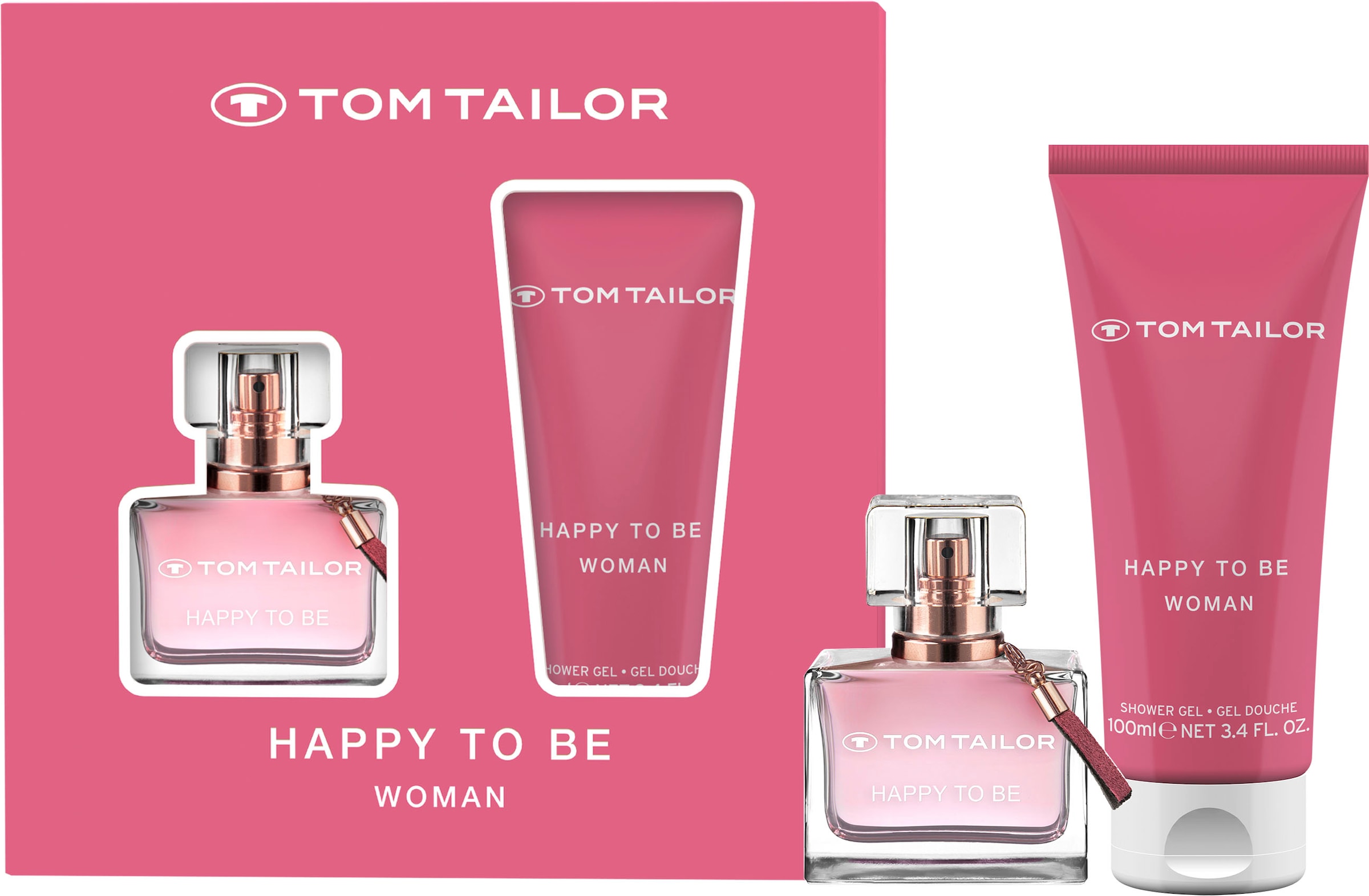 Eau de Parfum »Happy to be«, (2 tlg.), EdT, Parfum, Showergel, Geschenkset for her
