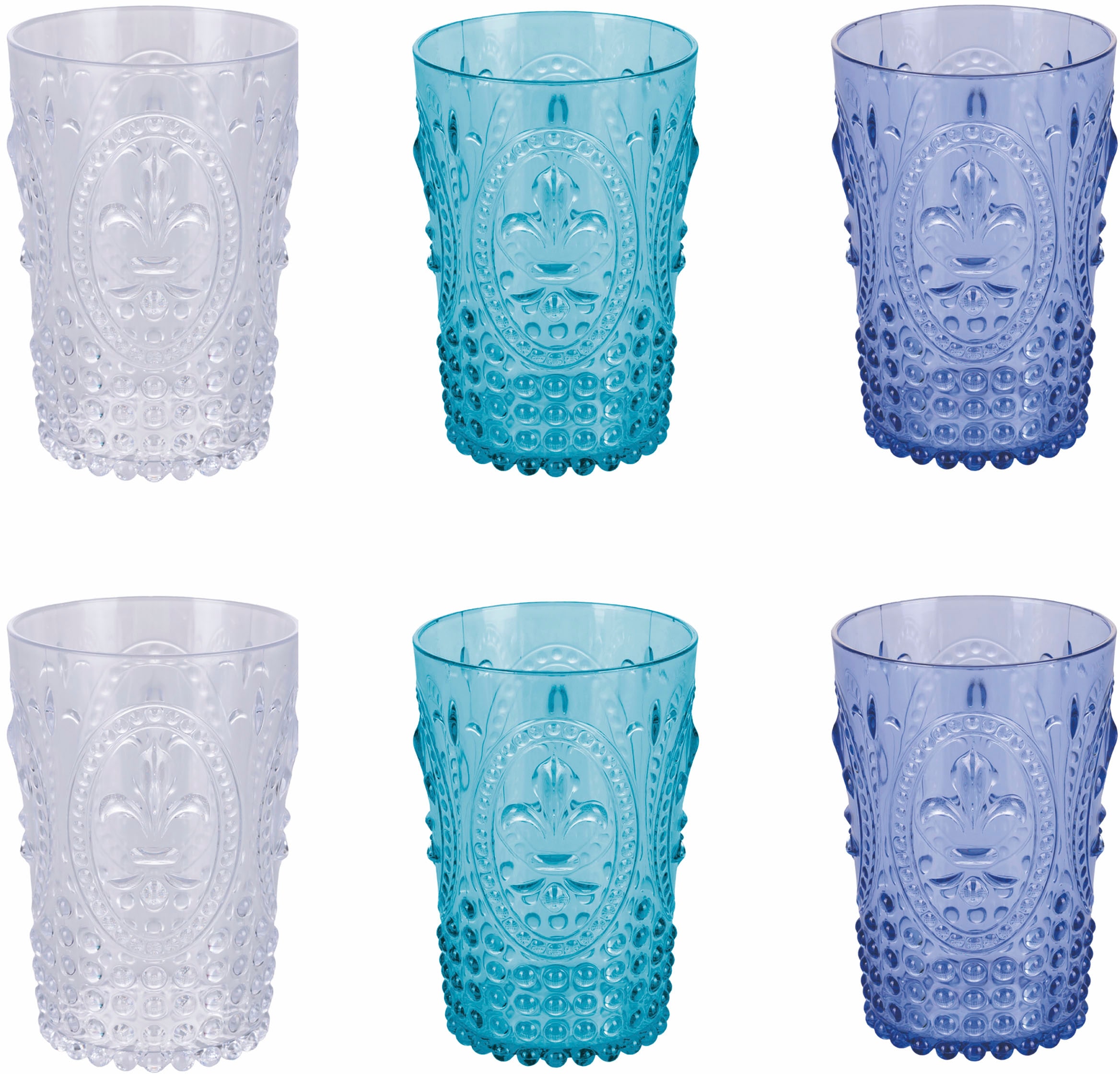 Villa d'Este Gläser-Set »Fashion Ocean«, (Set, 6 tlg.), Wassergläser-Set, 6-teilig, Inhalt 400 ml