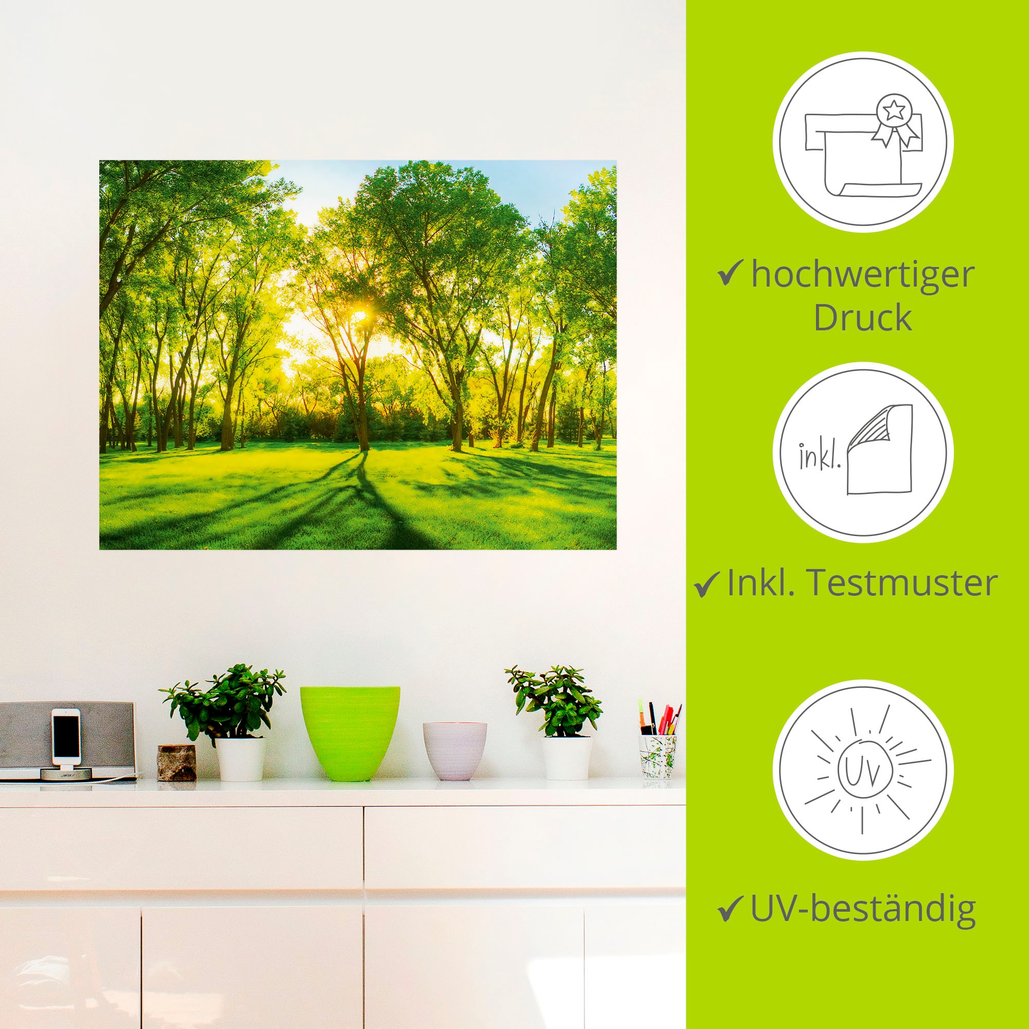 Artland Wandbild »Frühlingswärme II«, Wiesen & Bäume, (1 St.), als Leinwandbild, Poster, Wandaufkleber in verschied. Größen