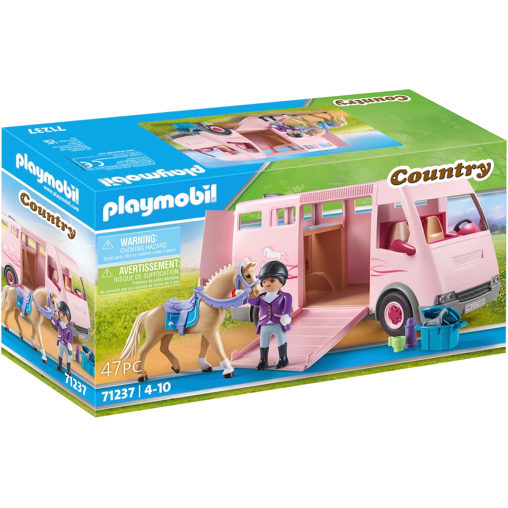 Playmobil® Konstruktions-Spielset »Pferdetransporter (71237), Country«, (47 St.)