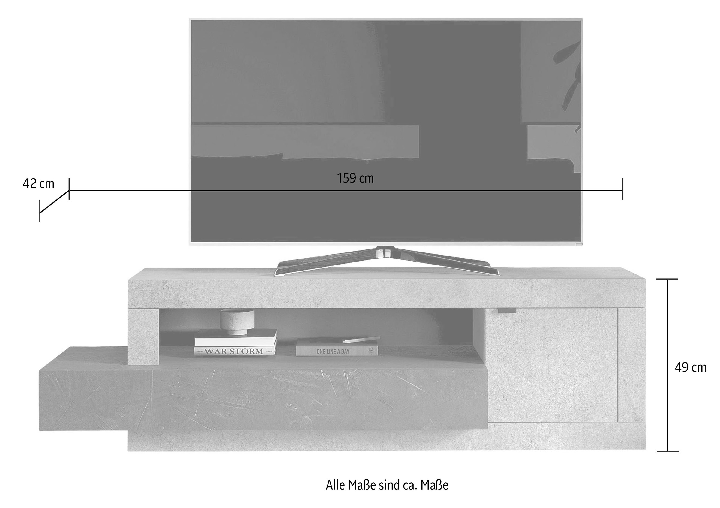 INOSIGN Lowboard »Freedom«, Breite 159 cm mit 1 Tür und 1 Schubkasten