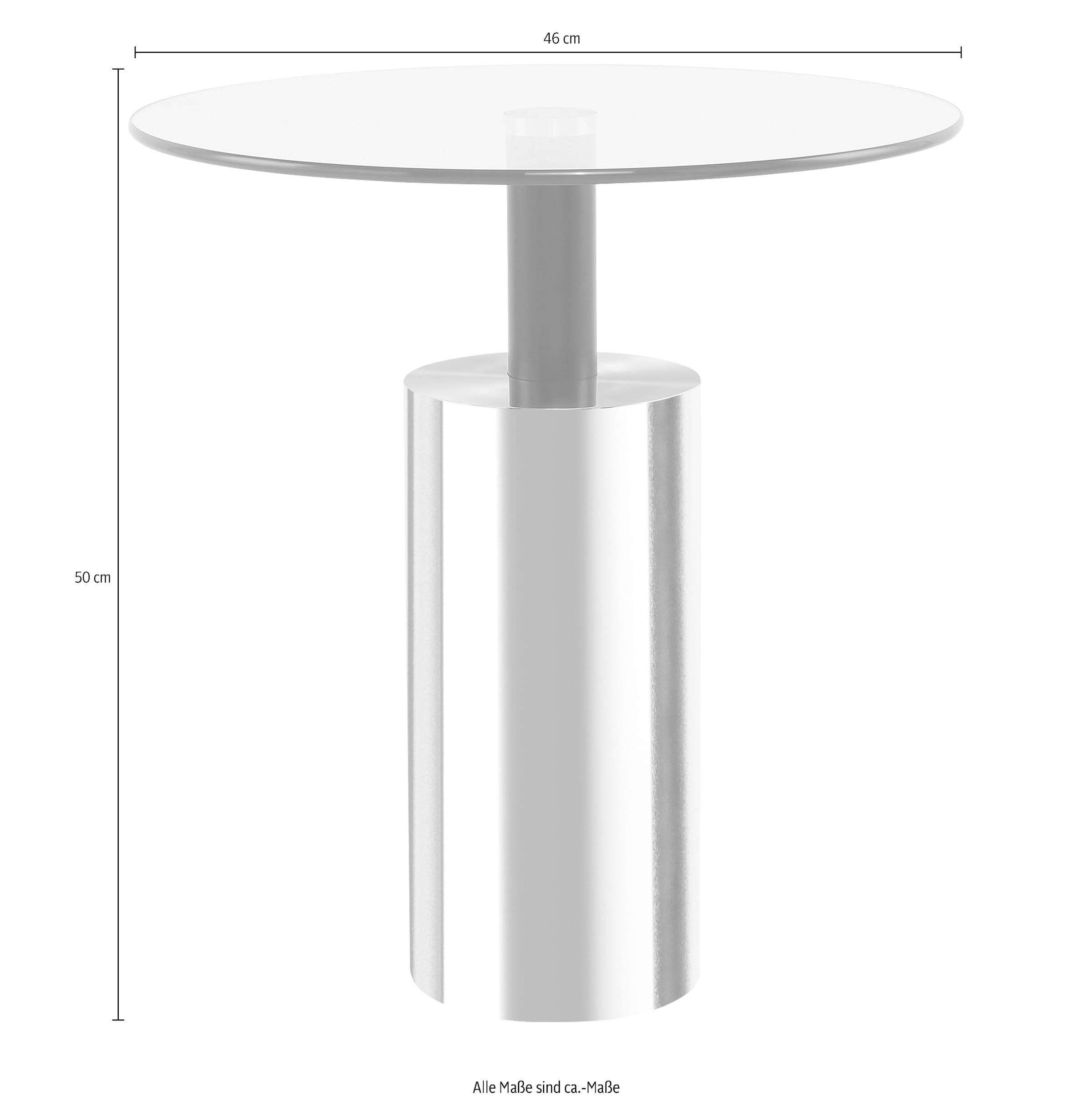 Kayoom Beistelltisch »Rosanna 525, Beistelltisch in glamourösem Stil,runde Glas-Tischplatte«, (1 St.), Runde Tischplatte, edles Design, zeitlose Farben, Sockel: Ø 15 cm