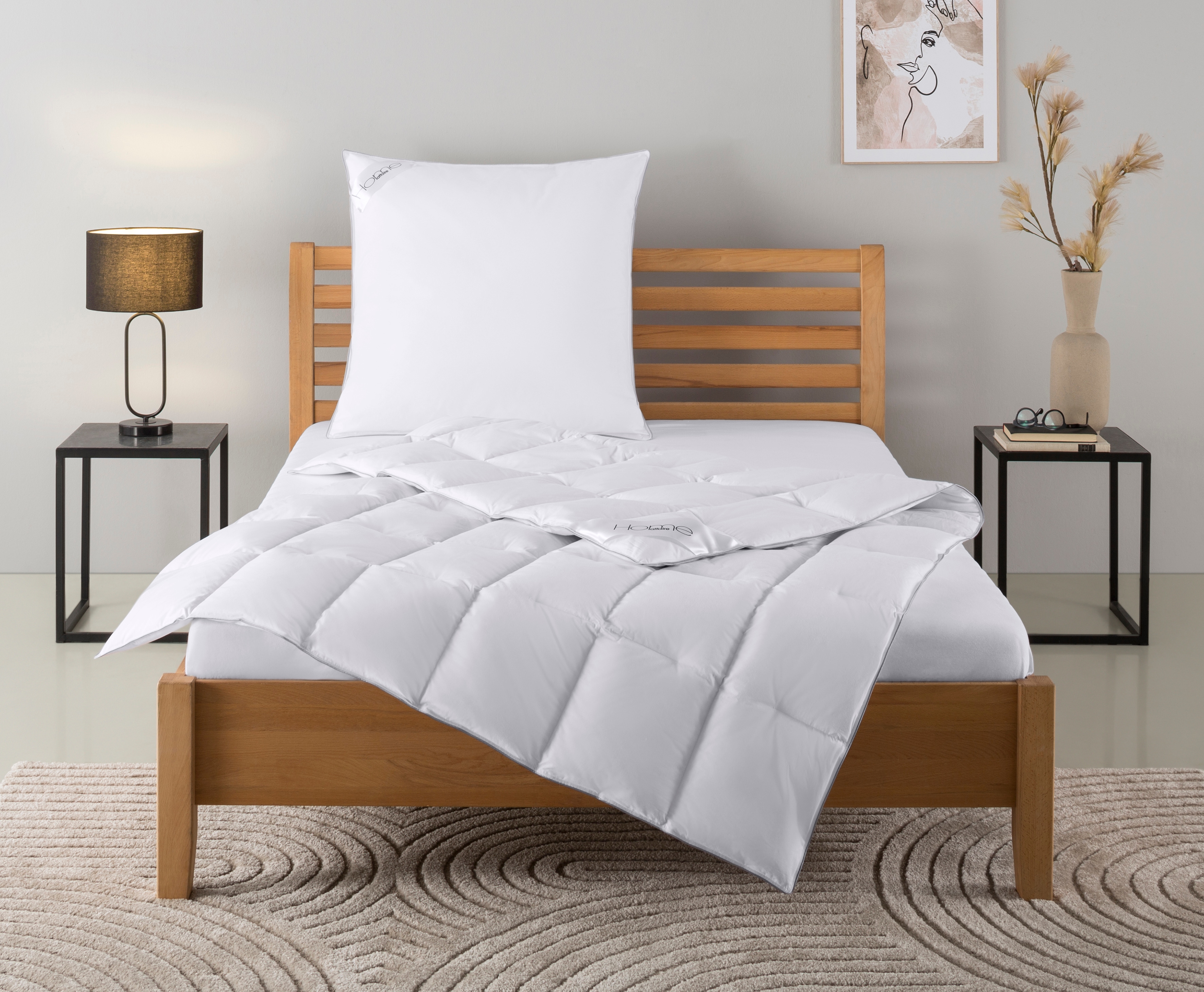 Home Affaire Daunenbettdecke + Kopfkissen »TAMINS in weiß, Größe B/L: 80 cm x 80 cm Anzahl Teile 1