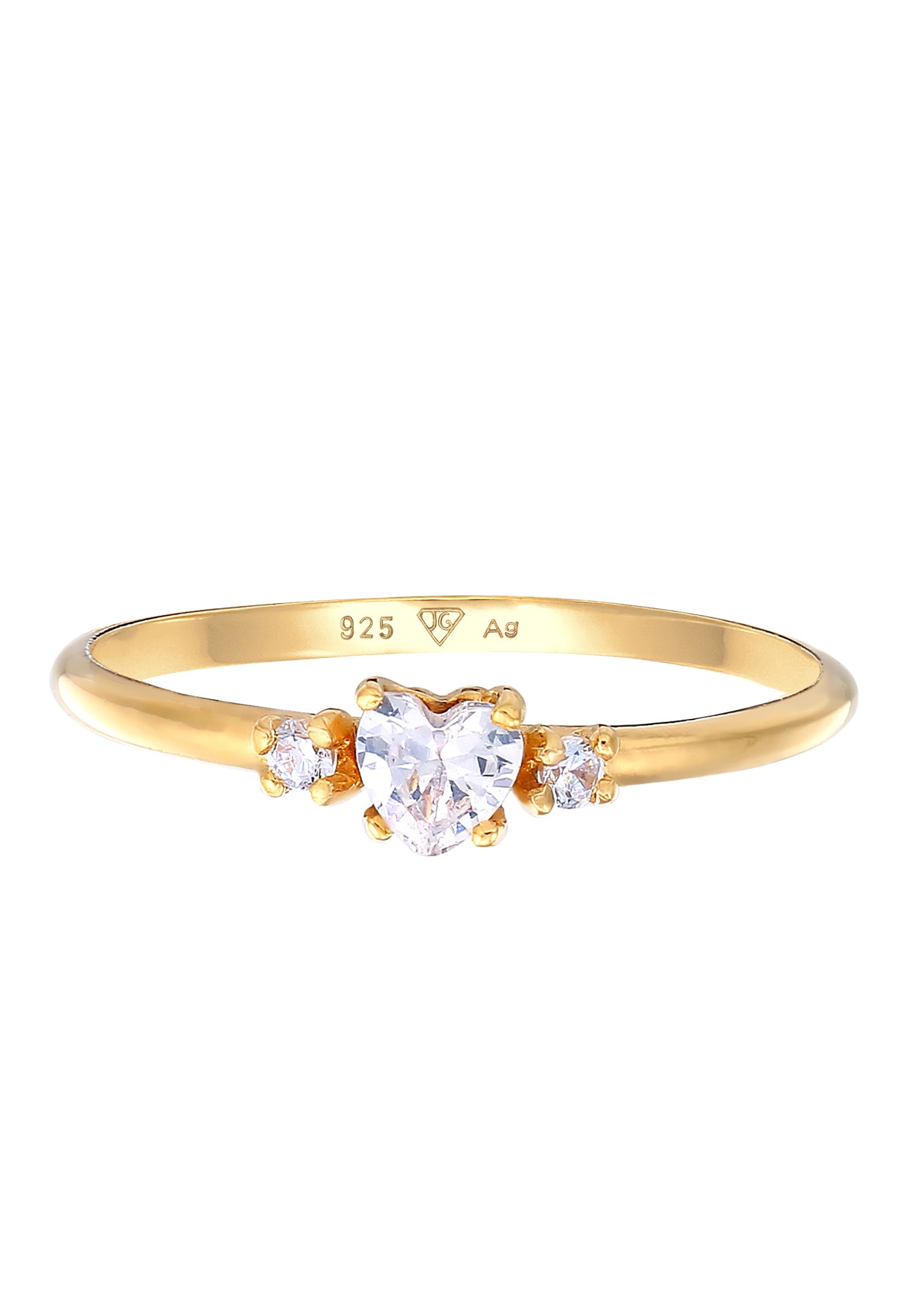 Elli Silberring »Ring Herz Zirkonia Liebe Verlobung 925 Silber«