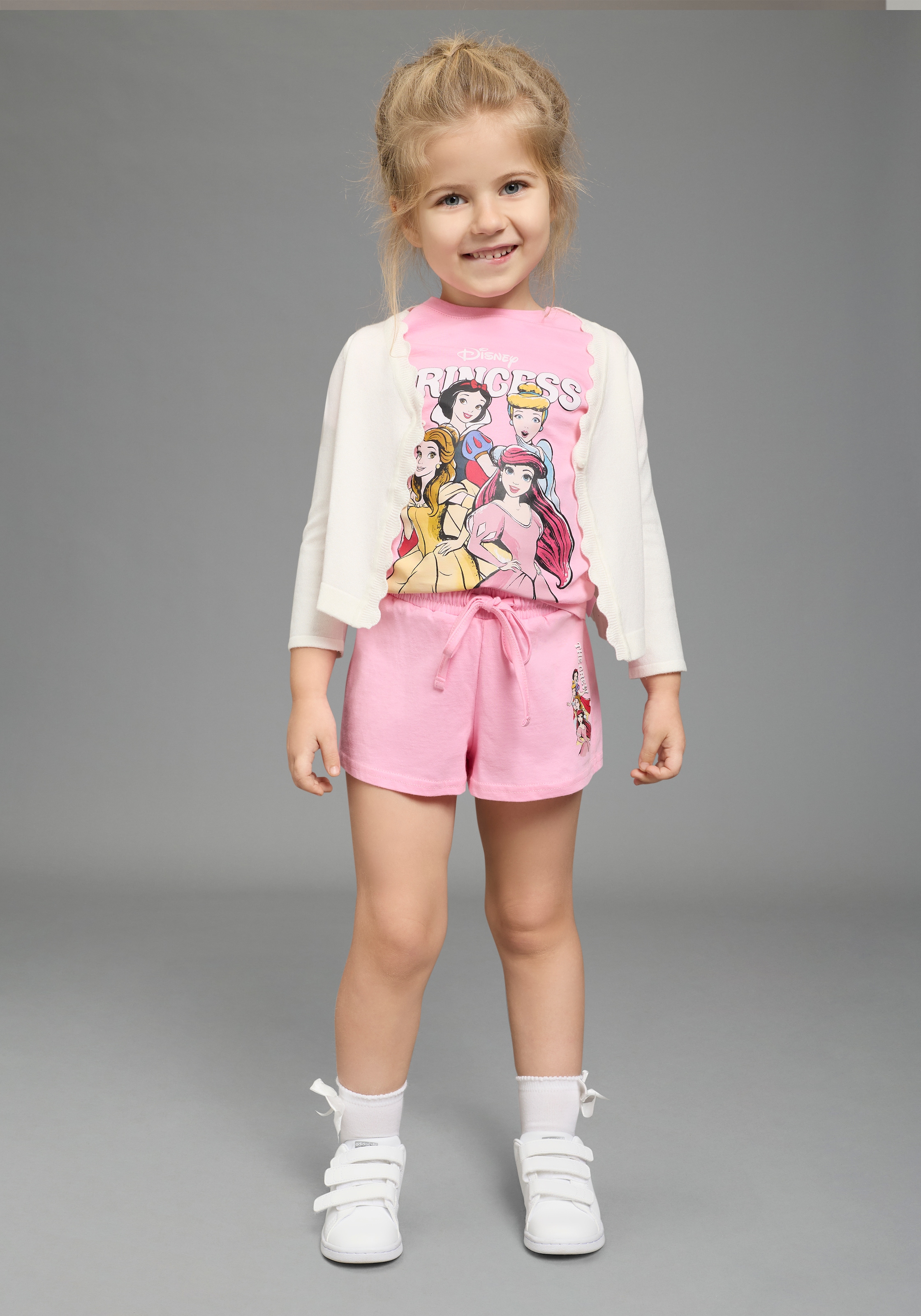 KIDSWORLD Shirt & Shorts »PRINCESS 2tlg. Set: Scheewitttchen, Ariel & Freundinnen - Disney« Set, 2 tlg. aus Baumwolle, Single Jersey Material