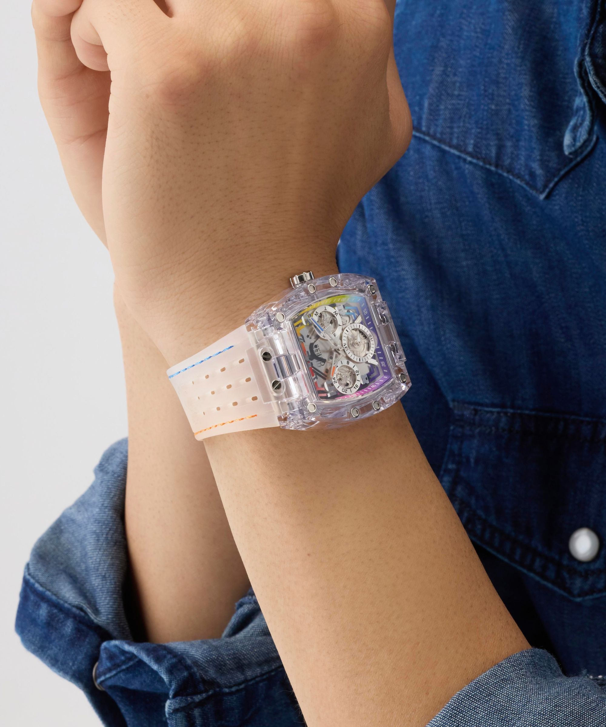 Guess Multifunktionsuhr »PHOENIX« Quarzuhr, Armbanduhr, Herrenuhr, Silikonarmband, analog, Wochentag