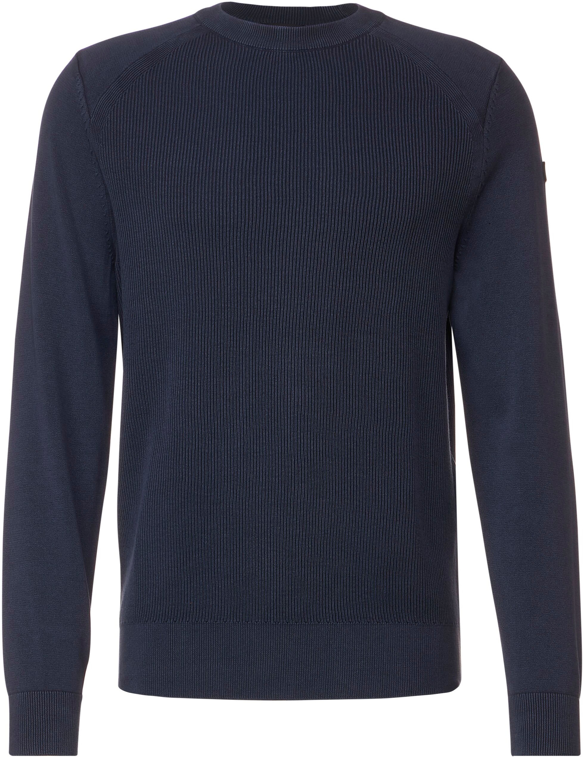 STREET ONE MEN Rundhalspullover, mit Markenlabel am Arm