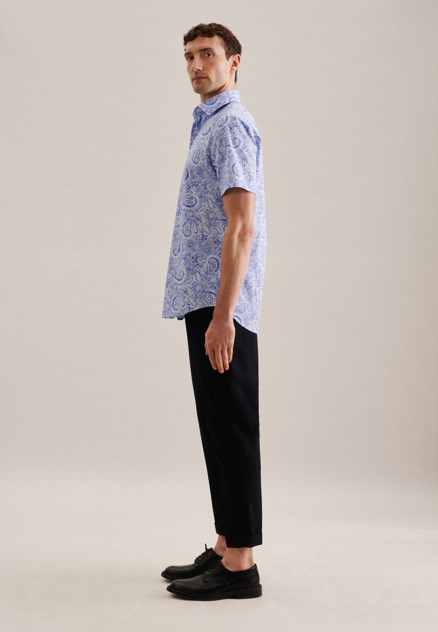 seidensticker Businesshemd »Shaped« Shaped 1/2 Kentkragen Paisley