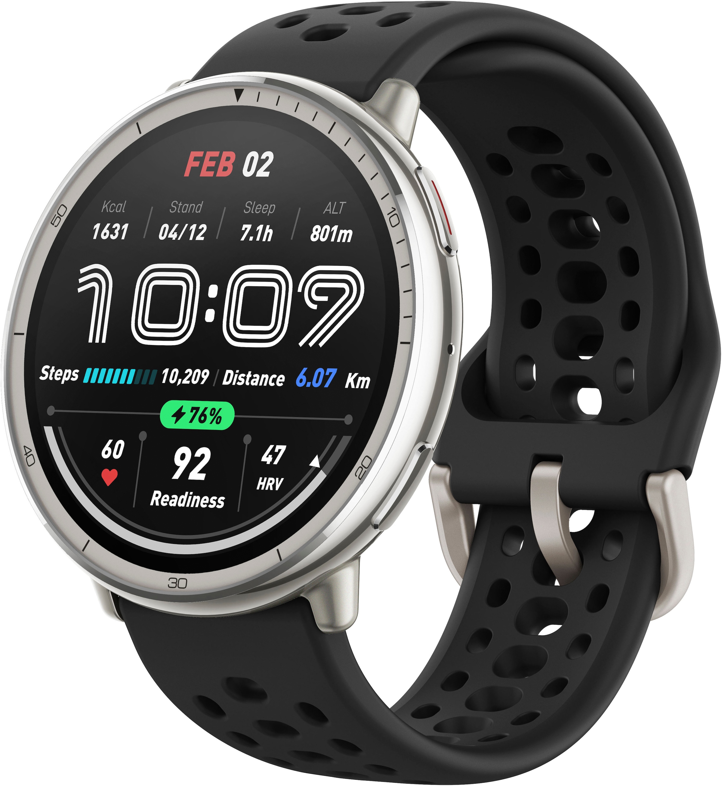 Amazfit Smartwatch »Active 2 (Round)«, (3.35 cm / 1.32 Zoll)