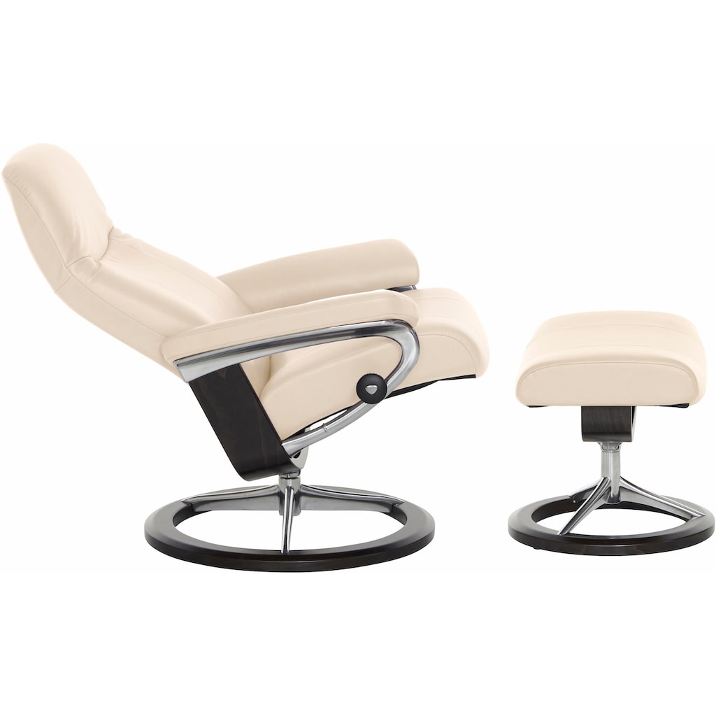 Stressless® Relaxsessel »Garda«, (Set, Relaxsessel mit Hocker), mit Hocker, mit Signature Base, Größe L, Gestell Wenge