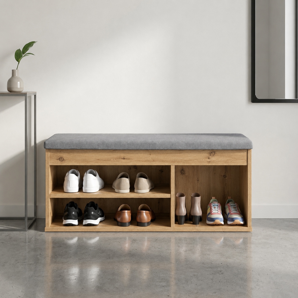 OTTO home Schuhbank »Schuchschrank 100,  Schuhregal, Schuhtruhe, Schuhkommode, Sitzbank« Inkl. bequemem Sitzkissen mit Stauraum darunter