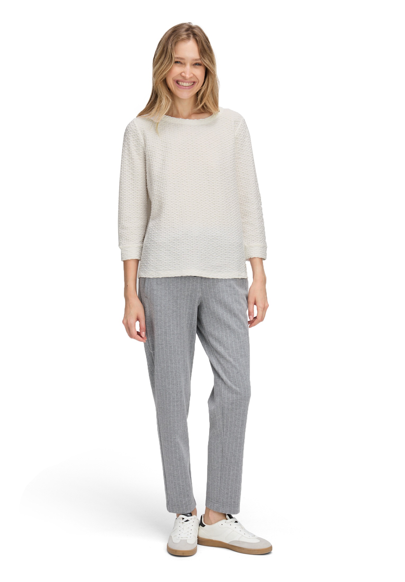 Betty&Co Langarmshirt »Strukturshirt mit Rundhalsausschnitt«